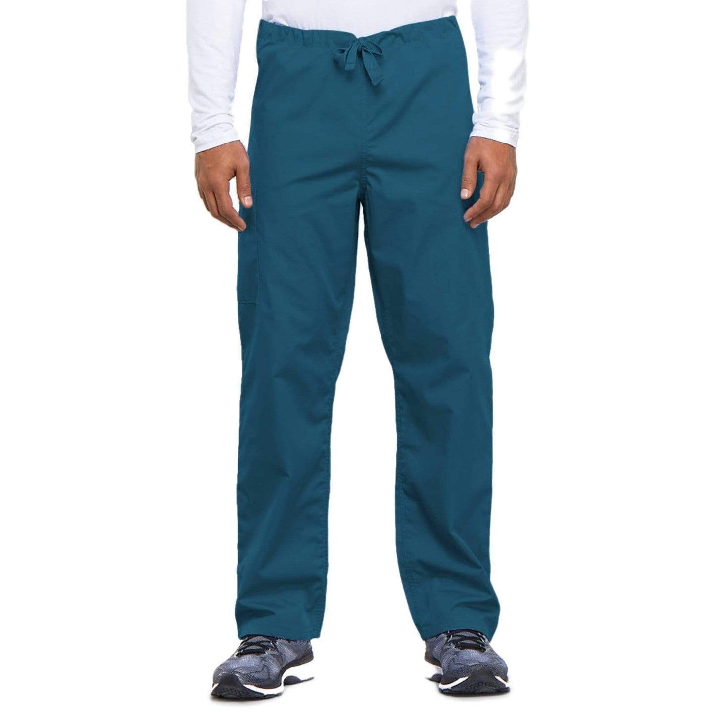 Cherokee Scrubs Pants L / Tall Leg Cherokee Workwear 4100 Scrubs Pants Unisex Drawstring Cargo Caribbean Blue