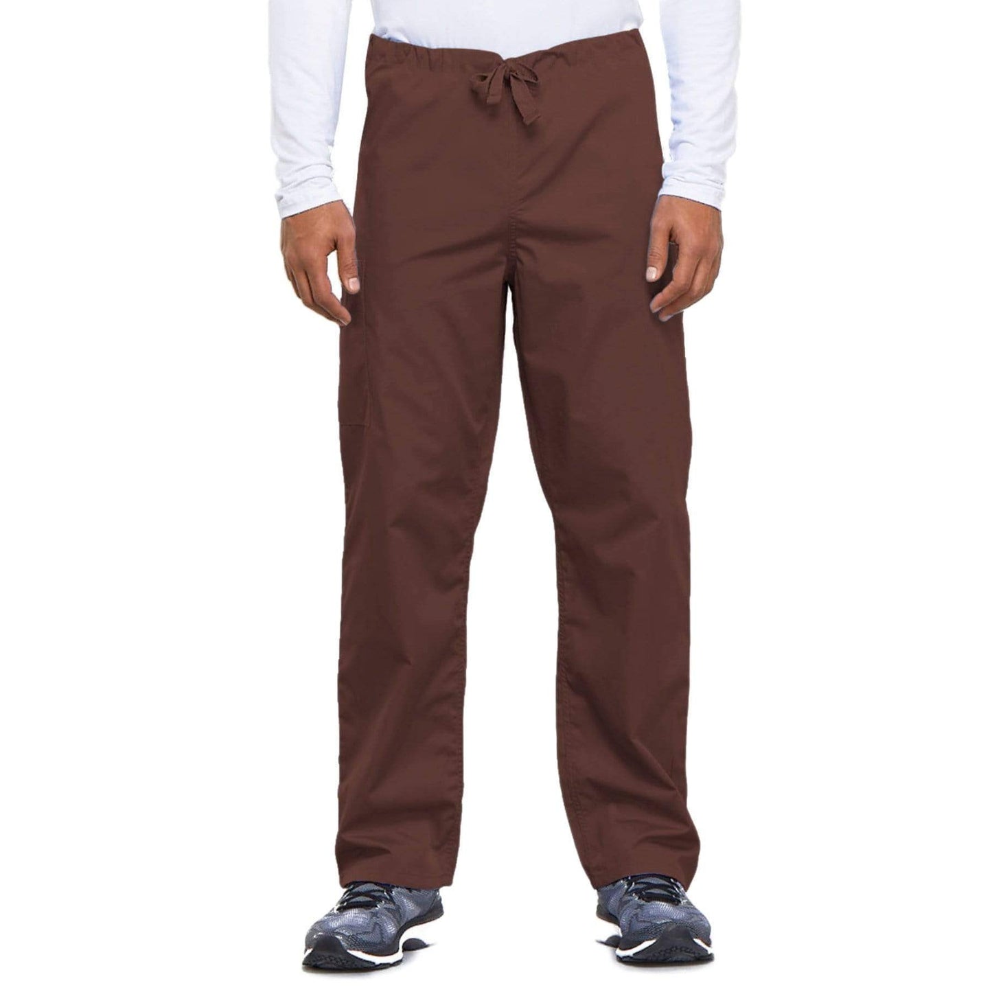 Cherokee Workwear 4100 Scrubs Pants Unisex Drawstring Cargo Chocolate