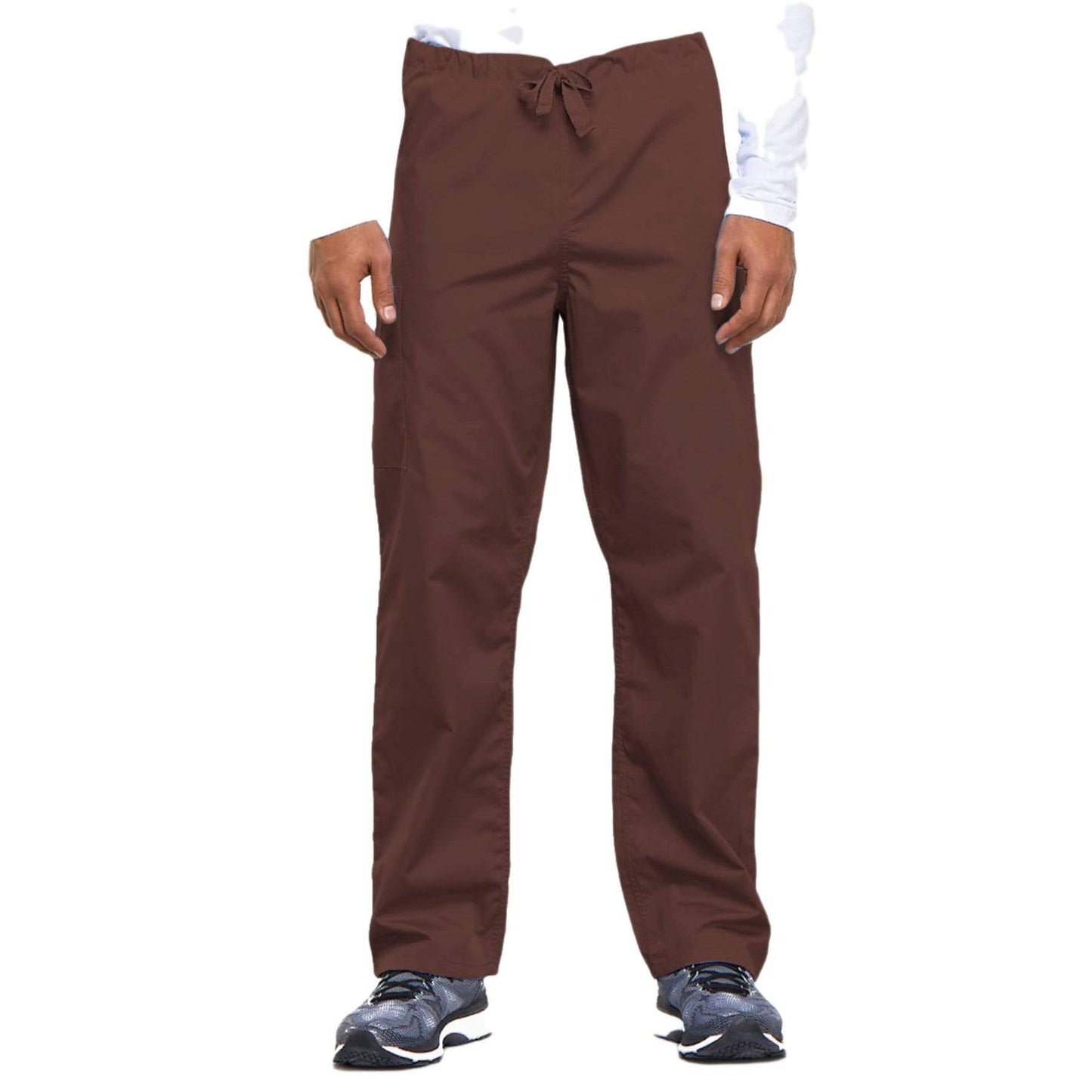 Cherokee Workwear 4100 Scrubs Pants Unisex Drawstring Cargo Chocolate