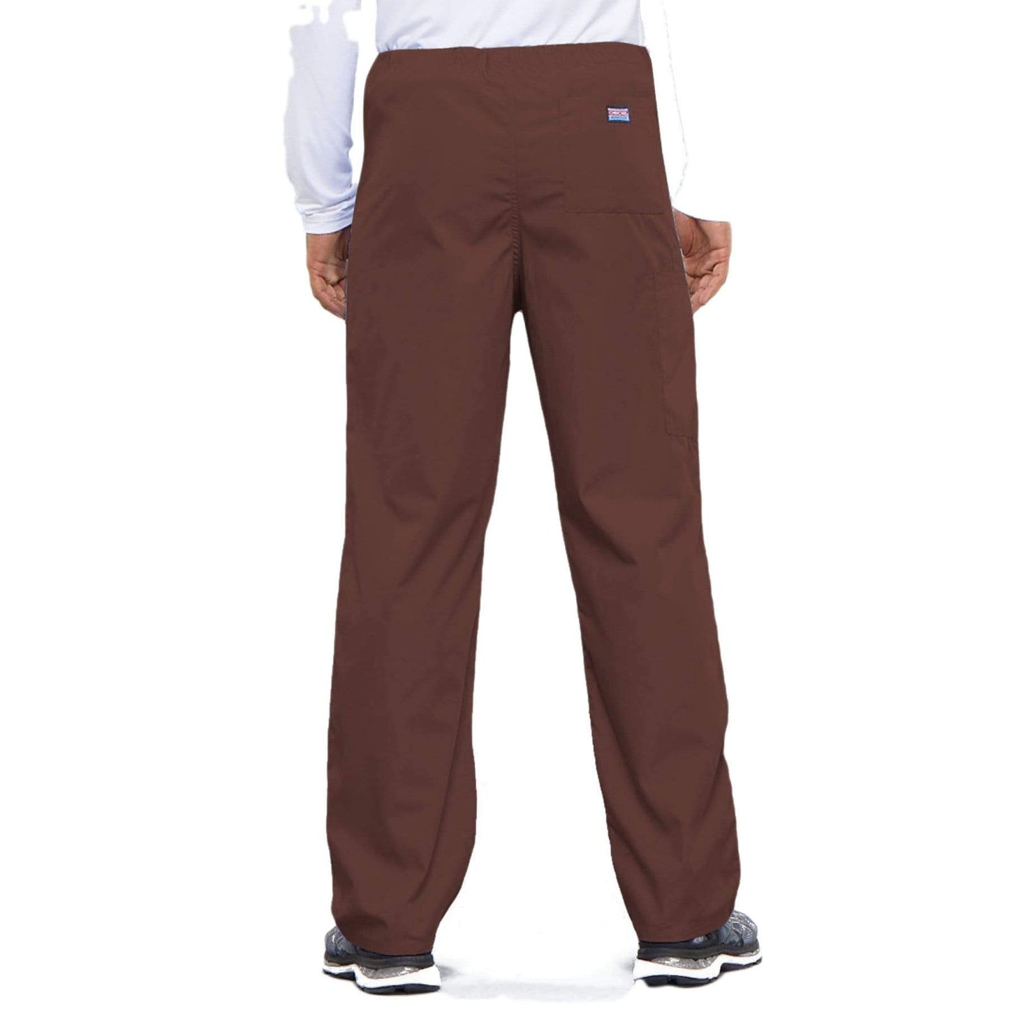 Cherokee Workwear 4100 Scrubs Pants Unisex Drawstring Cargo Chocolate