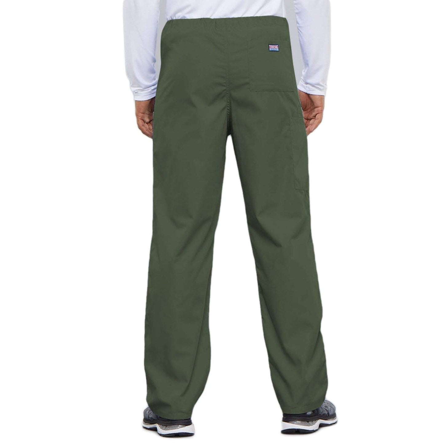 Cherokee Workwear 4100 Scrubs Pants Unisex Drawstring Cargo Olive