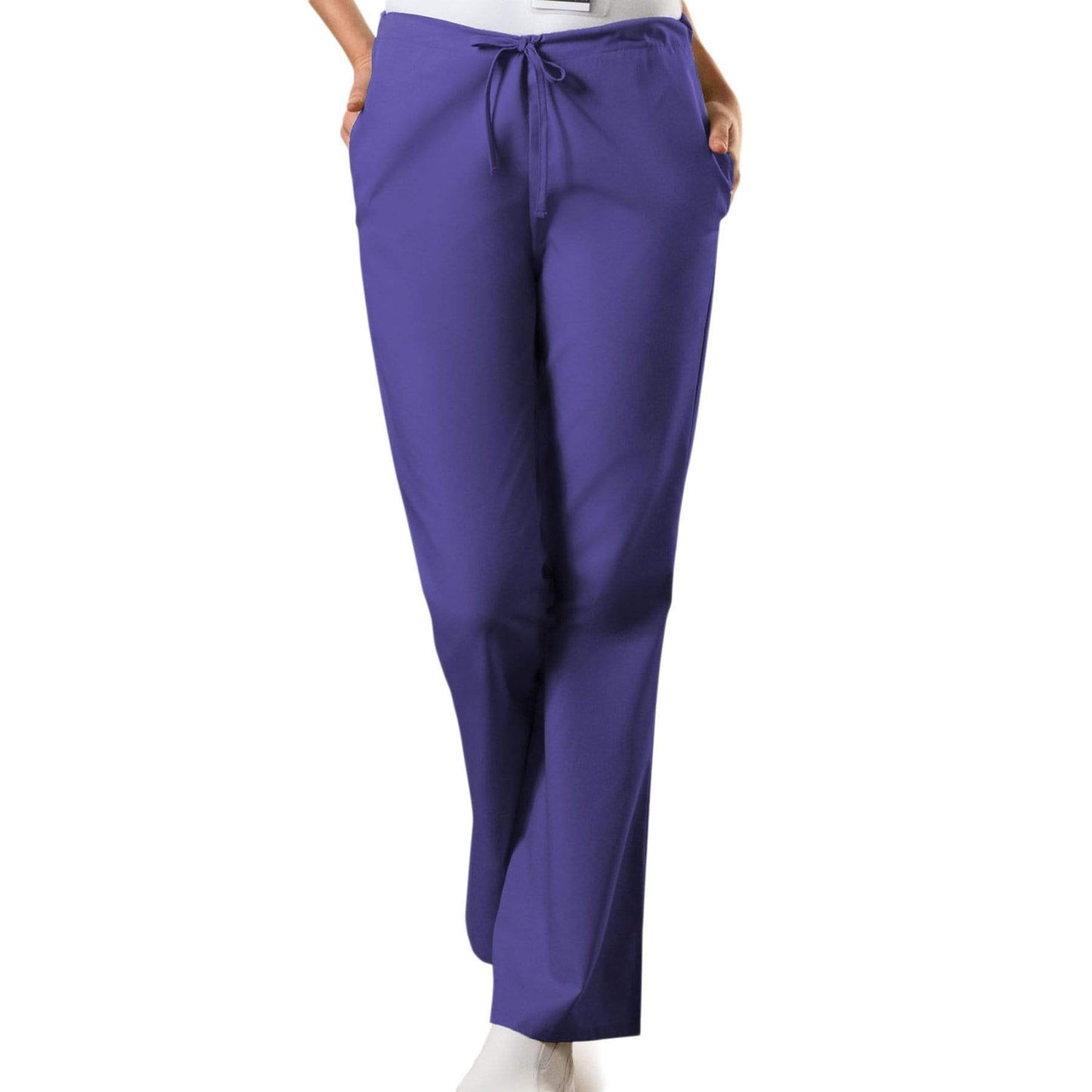 Cherokee Scrubs Pants 2XL / Regular Length Cherokee Workwear 4101 Scrubs Pants Womens Natural Rise Flare Leg Drawstring Grape