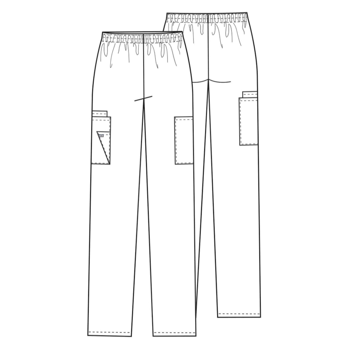 Cherokee Scrubs Pants Cherokee Workwear 4200 Scrubs Pants Womens Natural Rise Tapered Pull-On Cargo White