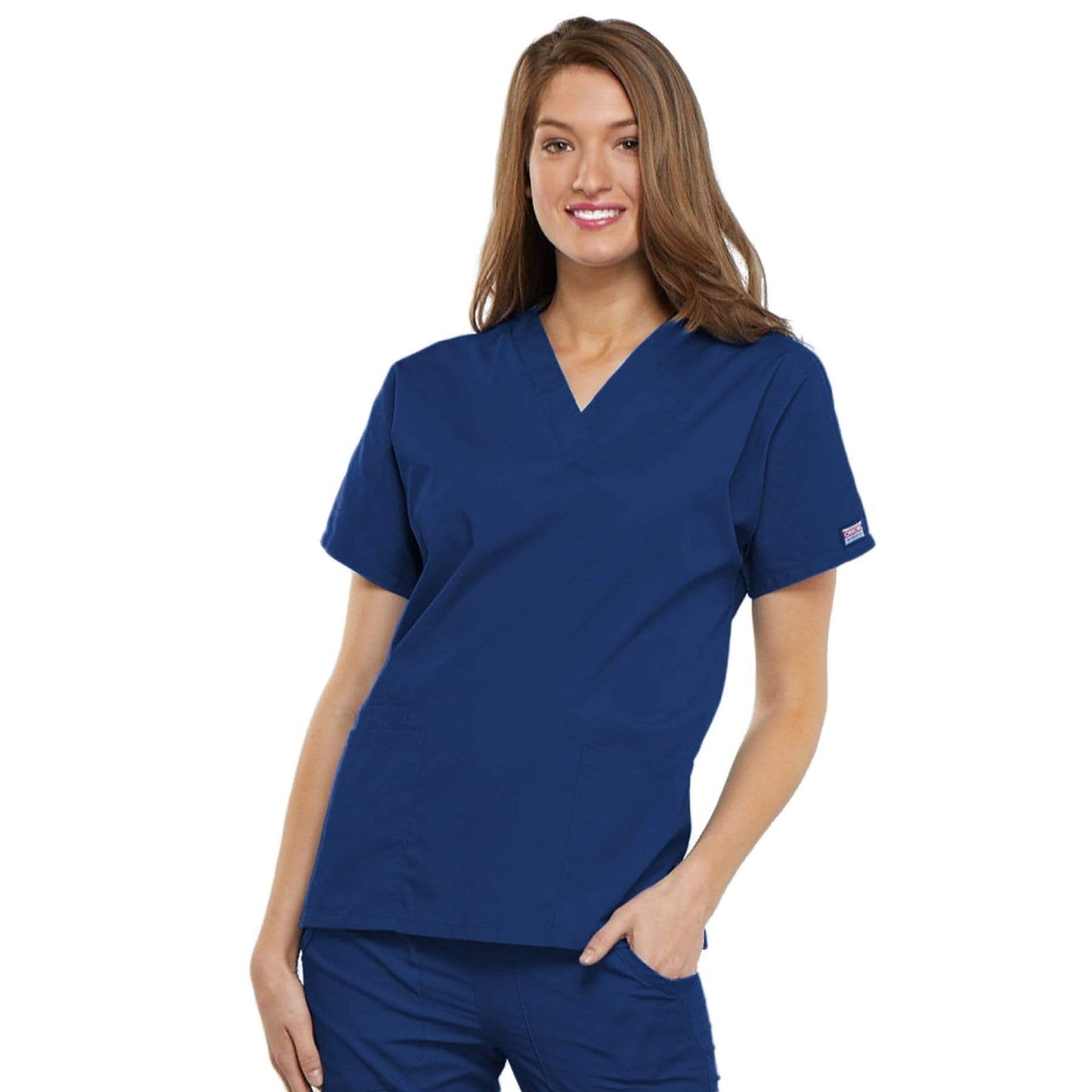 Cherokee Scrubs Top 2XL Cherokee Workwear 4700 Scrubs Top Womens V-Neck Galaxy Blue