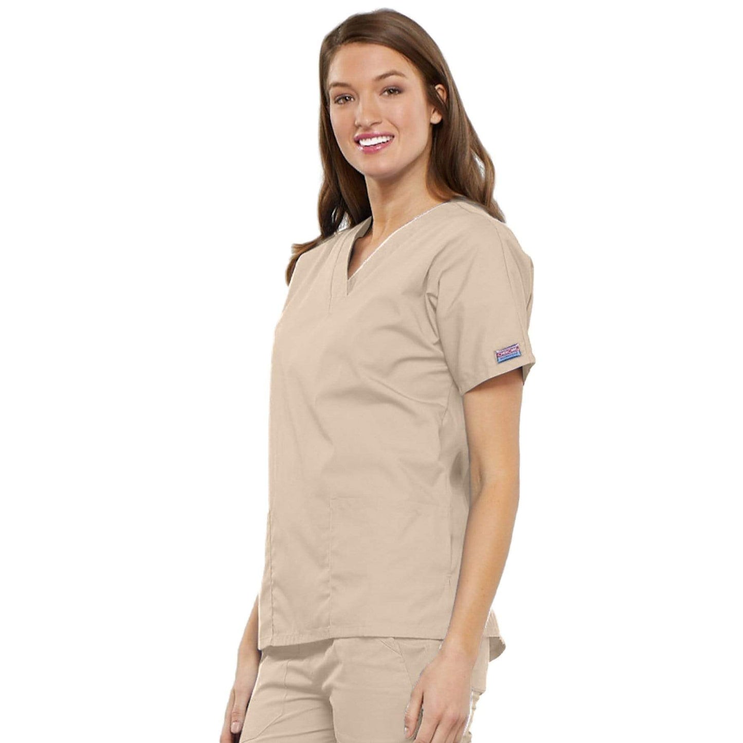 Cherokee Scrubs Top Cherokee Workwear 4700 Scrubs Top Womens V-Neck Khaki