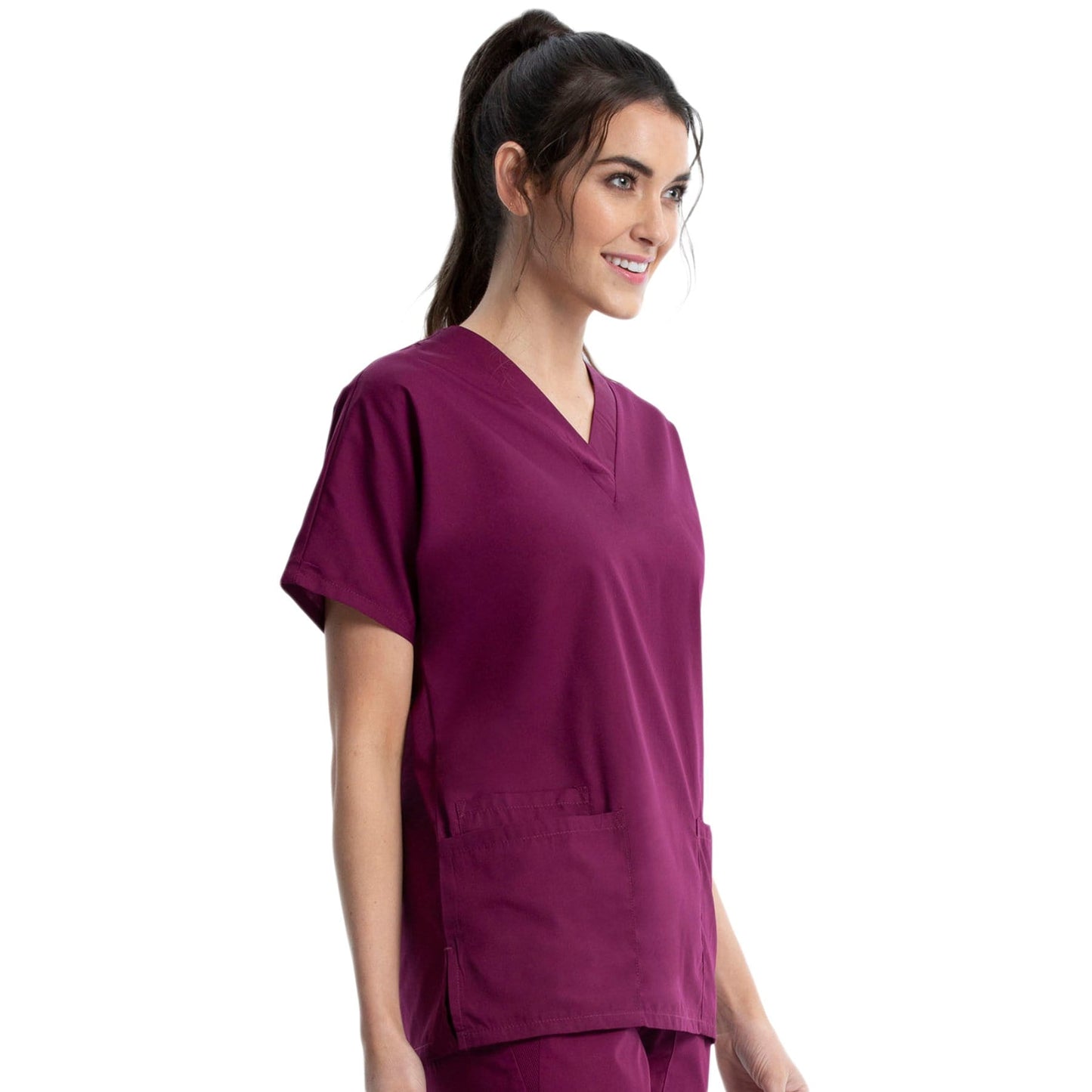 Cherokee Scrubs Top Cherokee Workwear 4700 Scrubs Top Womens V-Neck Wine