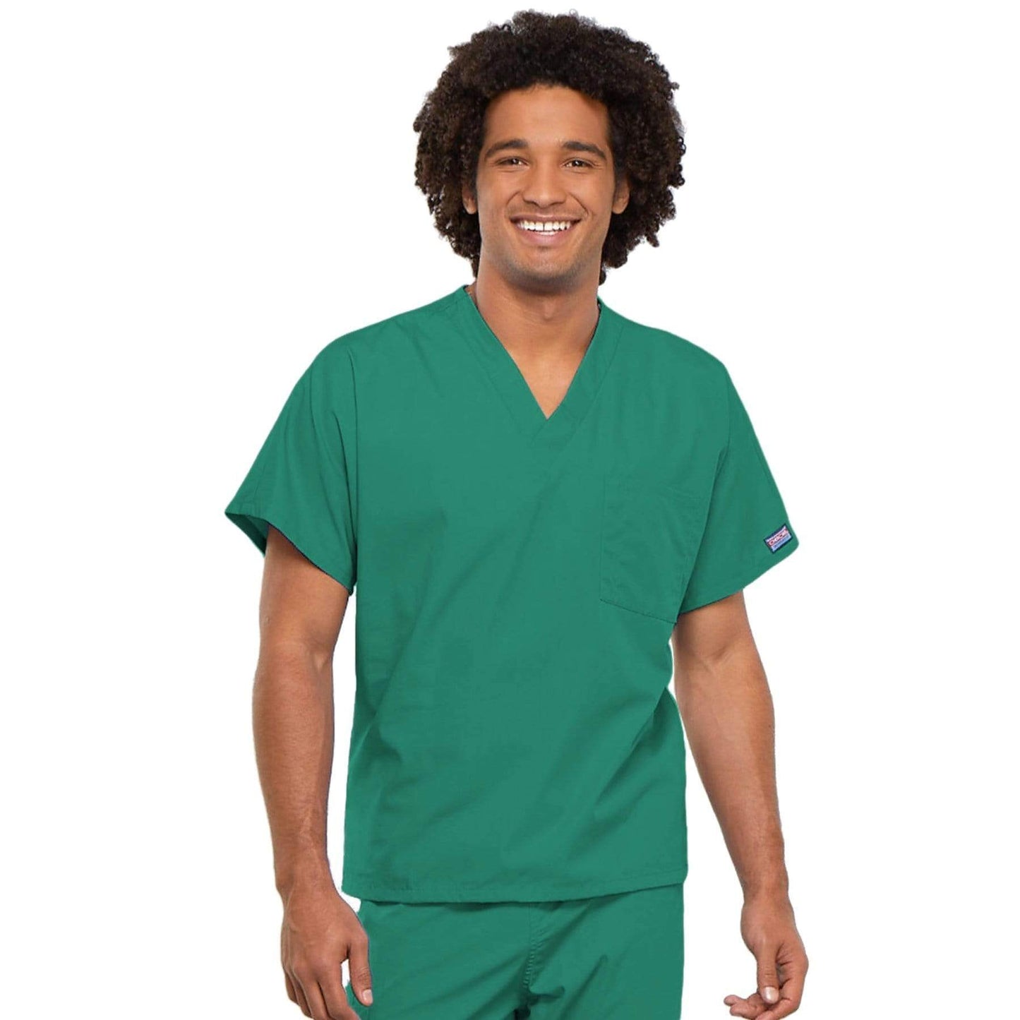 Cherokee Workwear 4777 Scrubs Top Unisex V-Neck Tunic Surgical Green