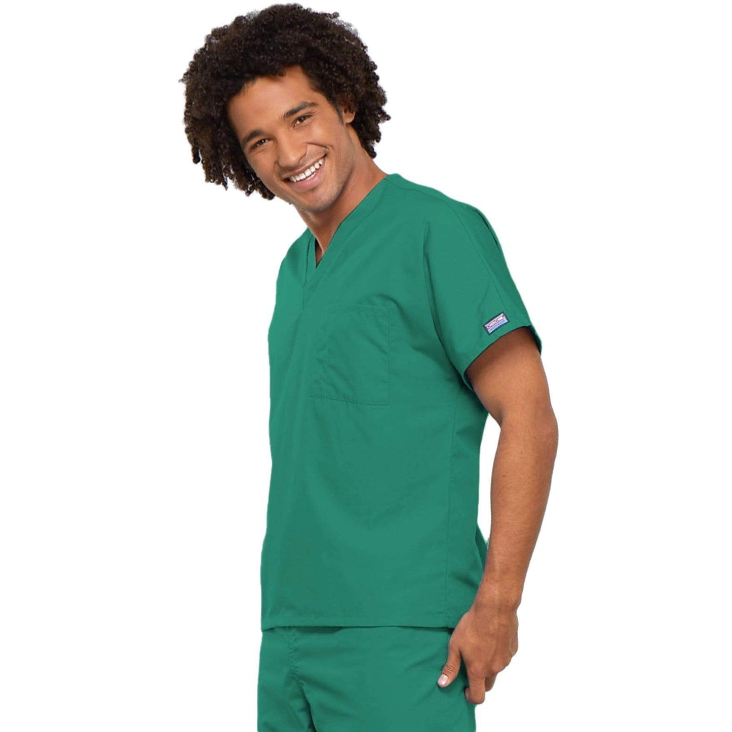 Cherokee Workwear 4777 Scrubs Top Unisex V-Neck Tunic Surgical Green