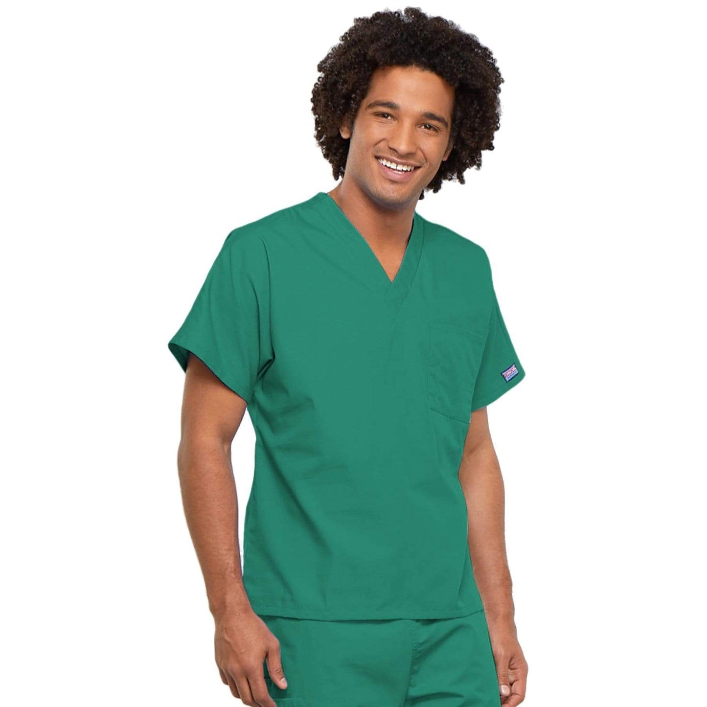 Cherokee Workwear 4777 Scrubs Top Unisex V-Neck Tunic Surgical Green