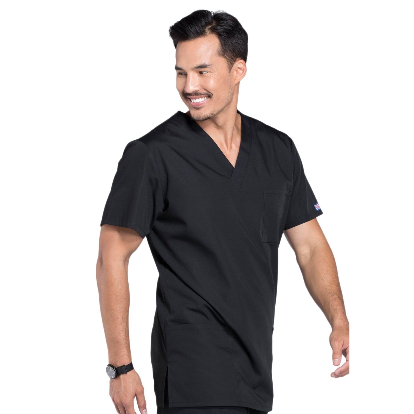 Cherokee Scrubs Top Cherokee Workwear 4876 Scrubs Top Unisex V-Neck Black