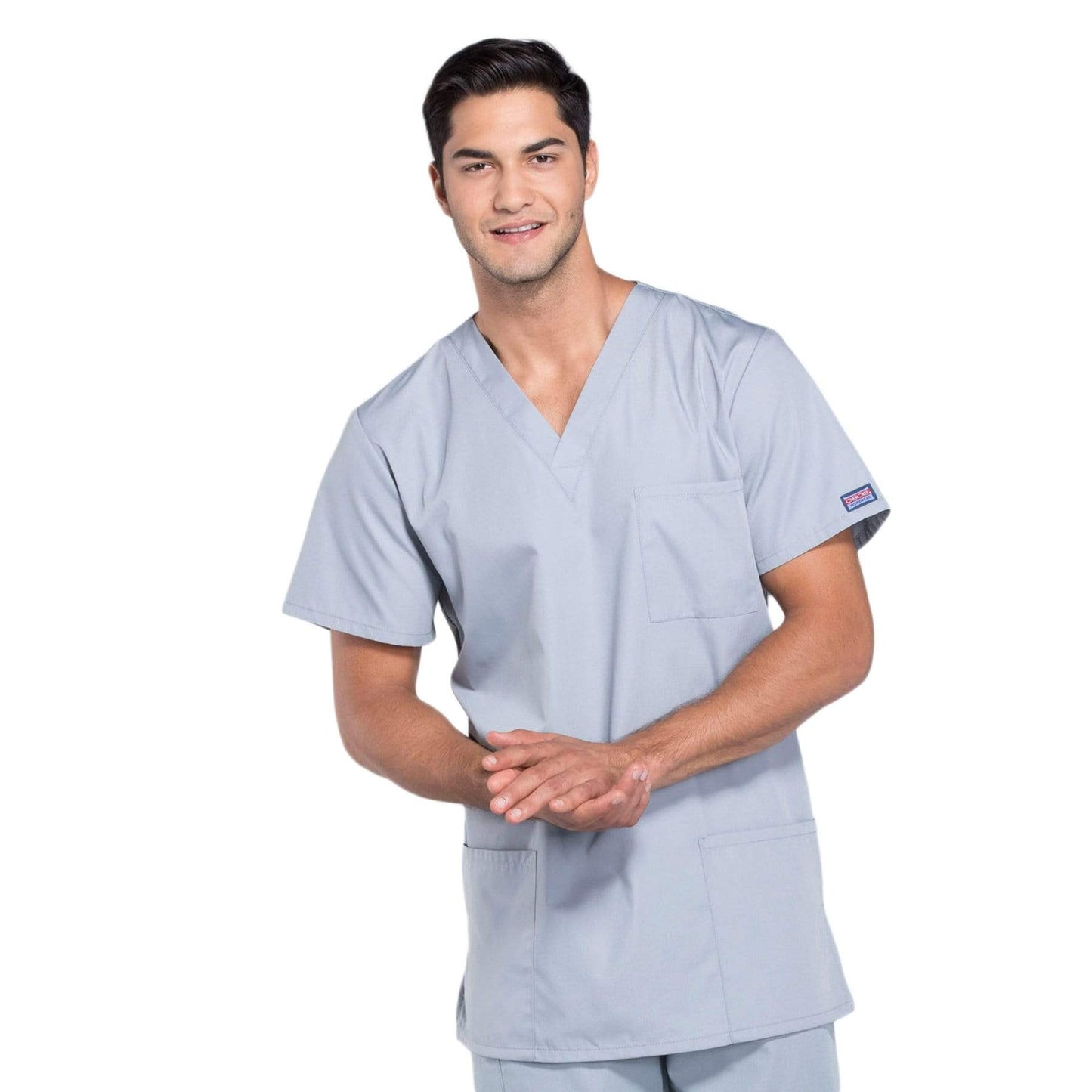 Cherokee Workwear 4876 Scrubs Top Unisex V-Neck Grey