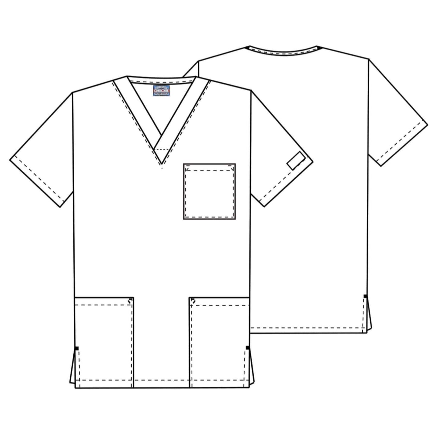 Cherokee Scrubs Top Cherokee Workwear 4876 Scrubs Top Unisex V-Neck Olive