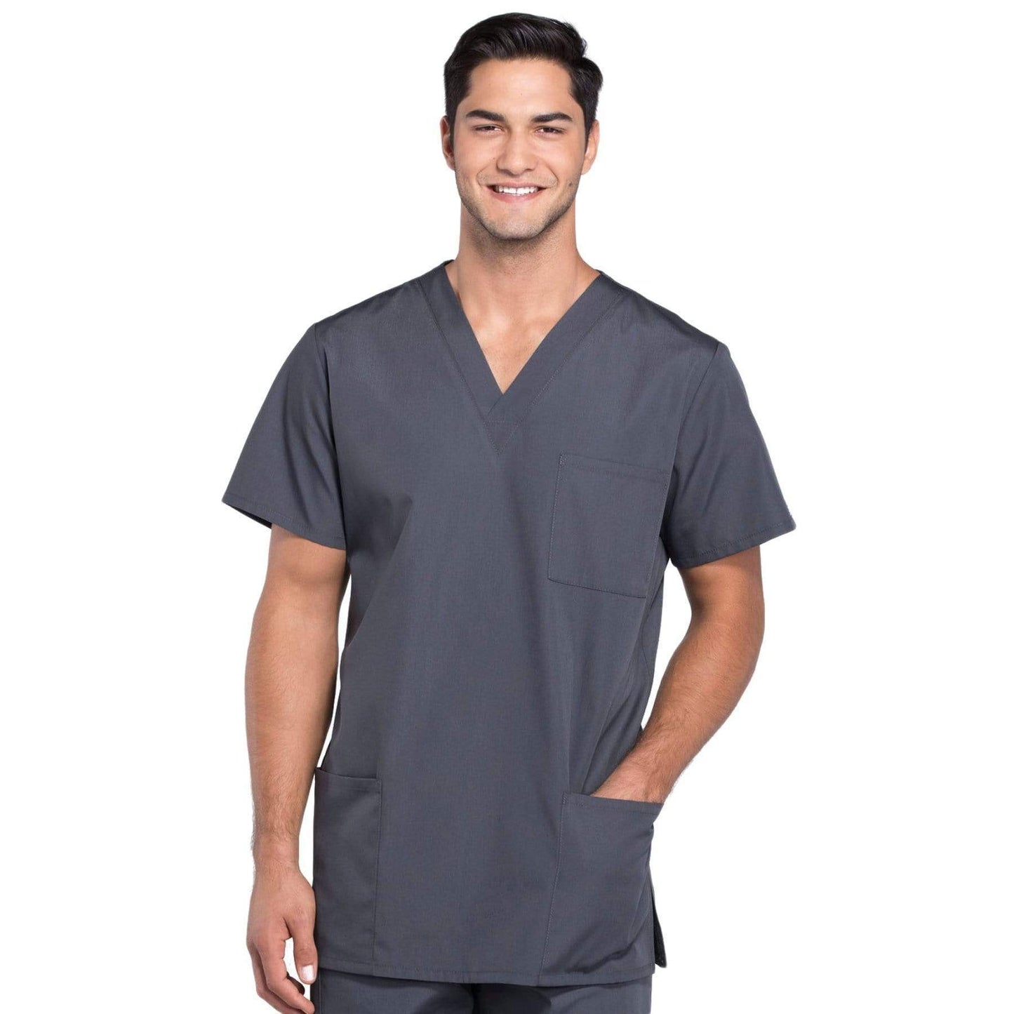 Cherokee Scrubs Top Cherokee Workwear 4876 Scrubs Top Unisex V-Neck Pewter