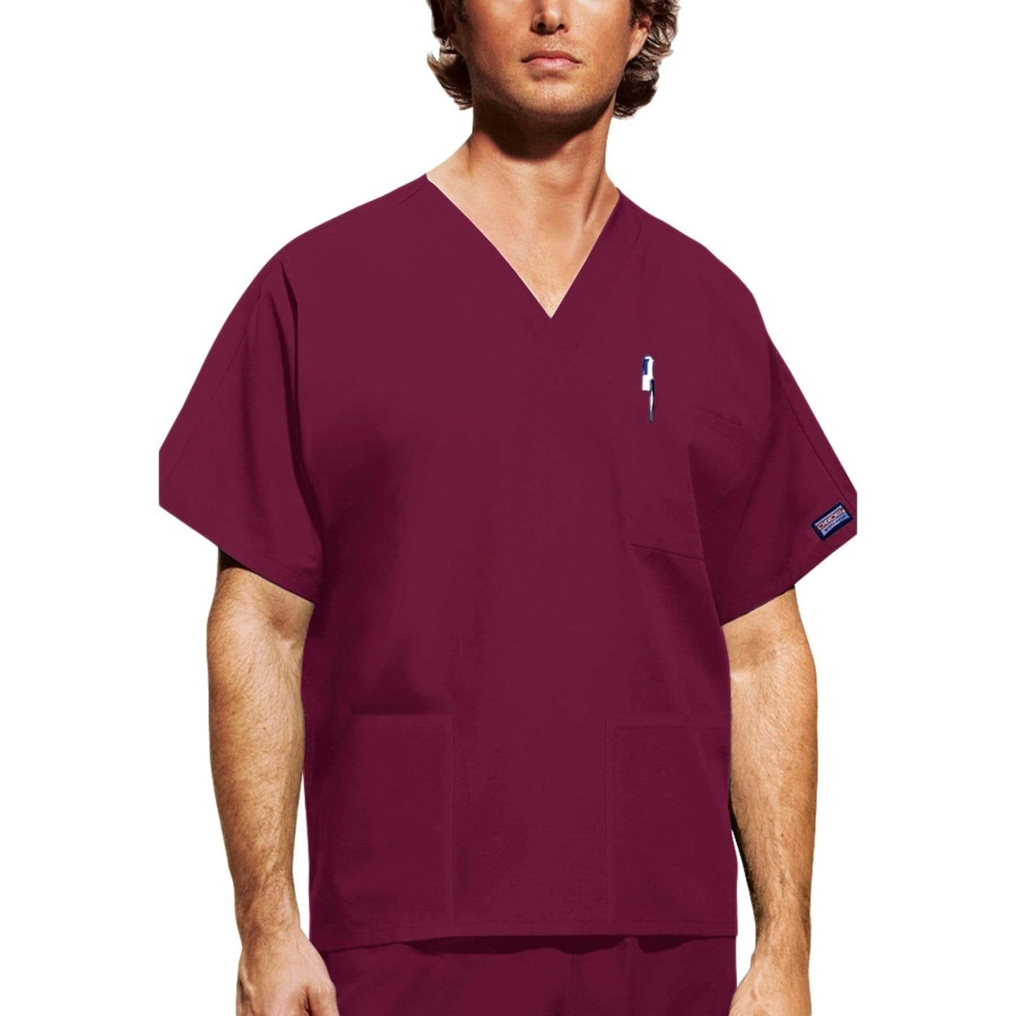 Cherokee Scrubs Top 2XL / Regular Length Cherokee Workwear 4876 Scrubs Top Unisex V-Neck Wine