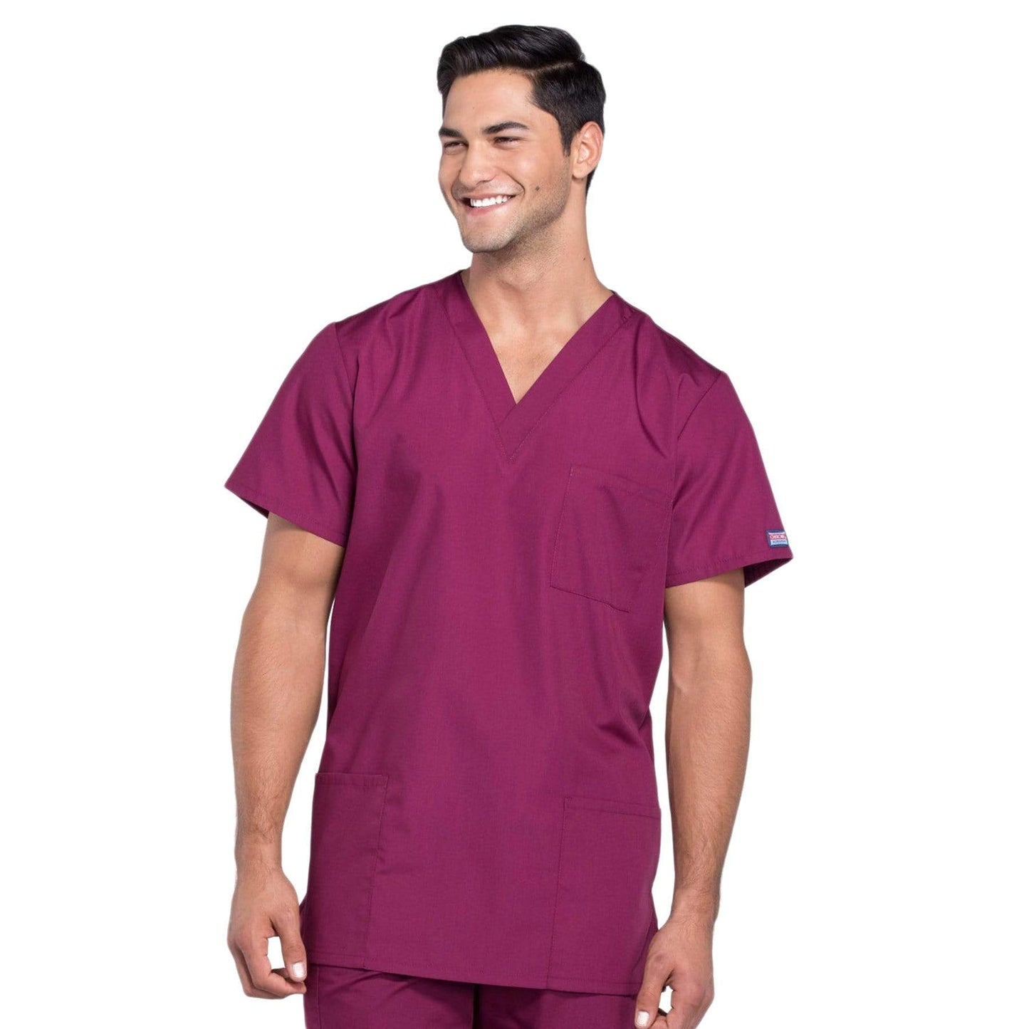 Cherokee Scrubs Top Cherokee Workwear 4876 Scrubs Top Unisex V-Neck Wine