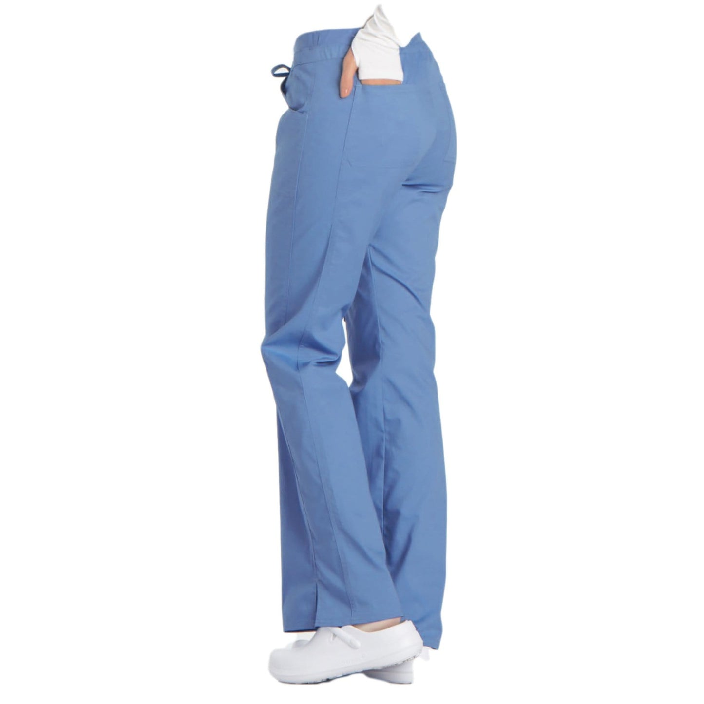 Cherokee Scrubs Pants Cherokee Workwear Core Stretch 24001 Scrubs Pants Womens Low Rise Drawstring Cargo Ceil Blue