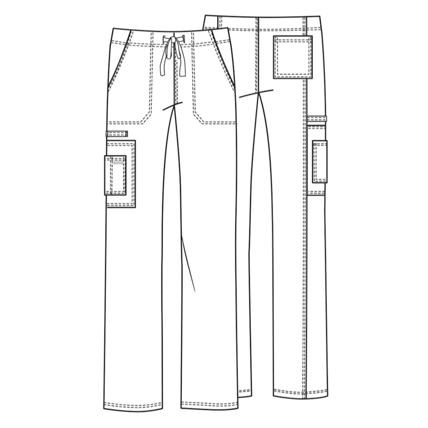 Cherokee Scrubs Pants Cherokee Workwear Core Stretch 4043 Scrubs Pants Unisex Drawstring Cargo Wine