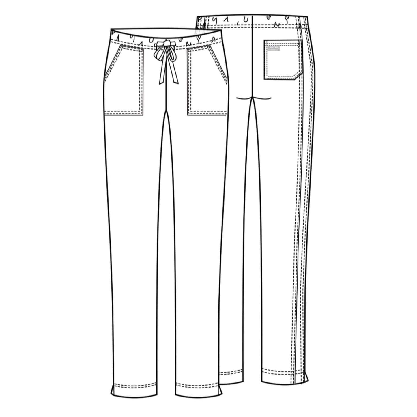 Cherokee Scrubs Pants Cherokee Workwear Core Stretch 4203 Scrubs Pants Womens Mid Rise Straight Leg Drawstring Pewter