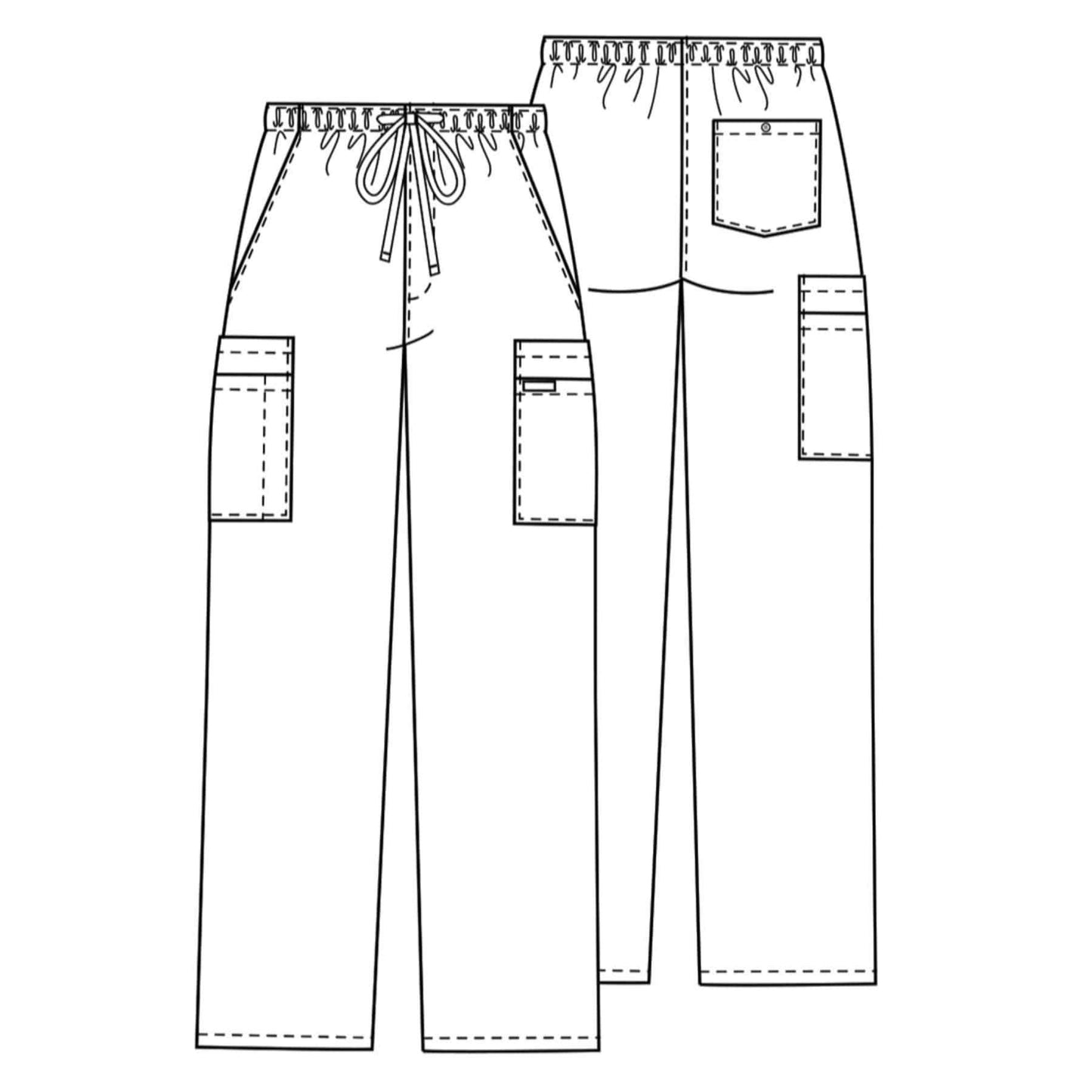 Cherokee Scrubs Pants Cherokee Workwear Core Stretch 4243 Scrubs Pants Mens Drawstring Cargo Hunter Green