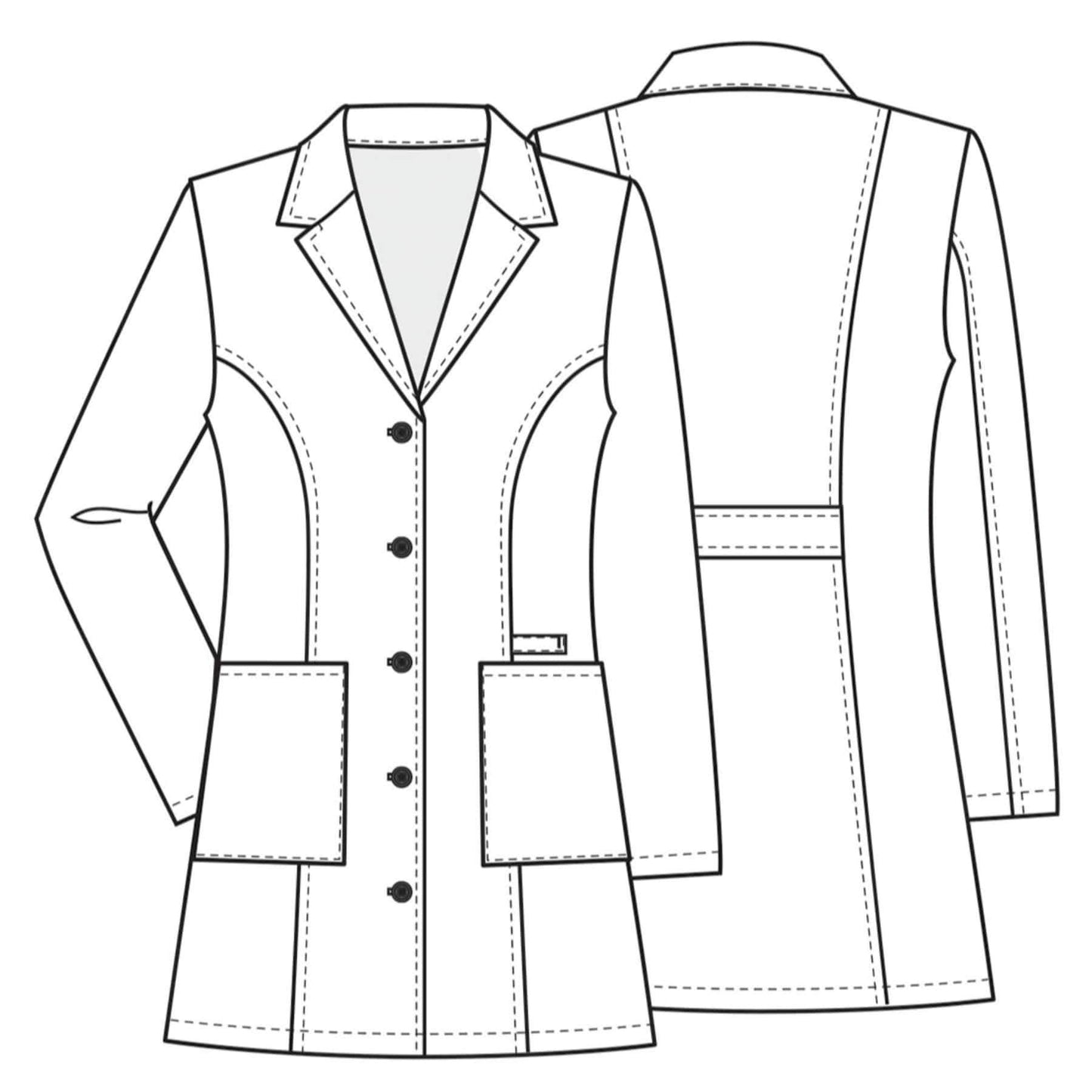 Cherokee Lab Coats Cherokee Workwear Premium 4439 Lab Coat Womens 33" White