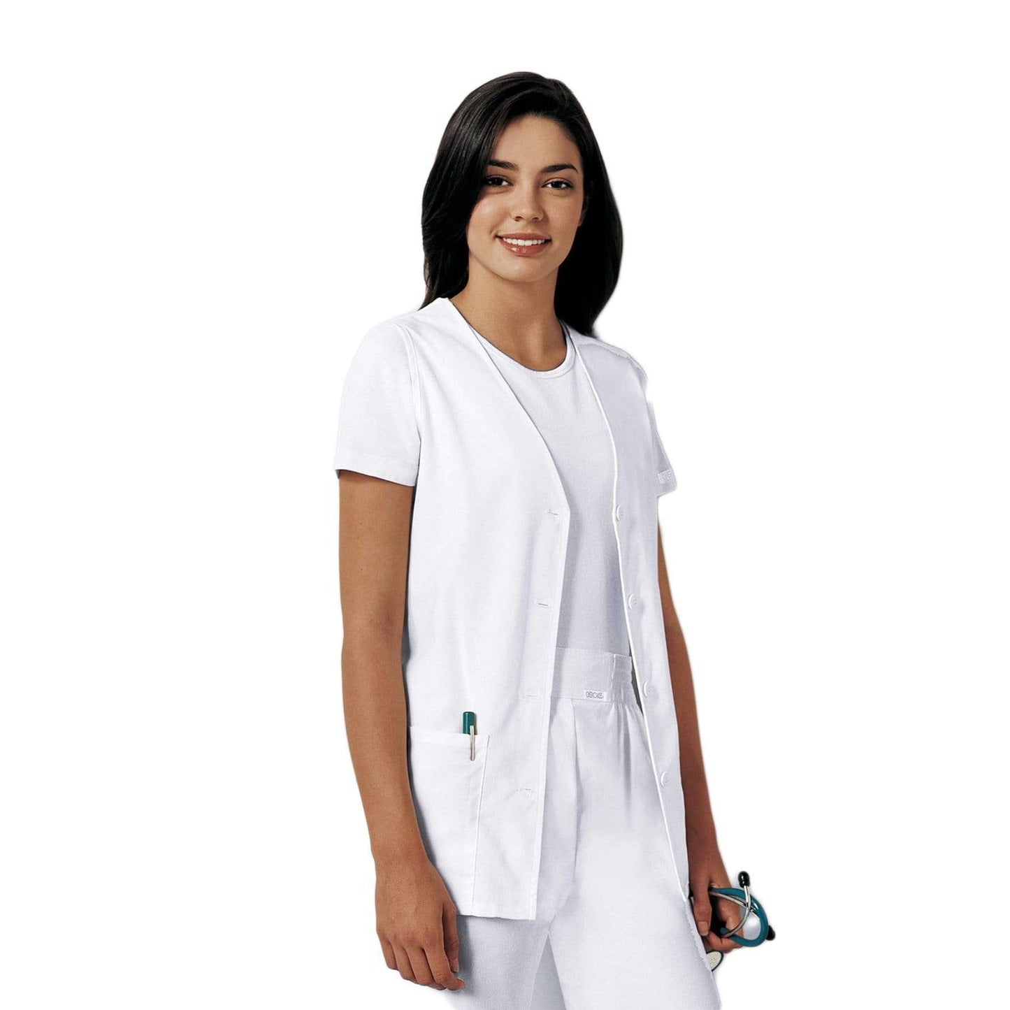 Cherokee Vests 2XL Cherokee Workwear Professionals 1602 Vests Womens Button Front White