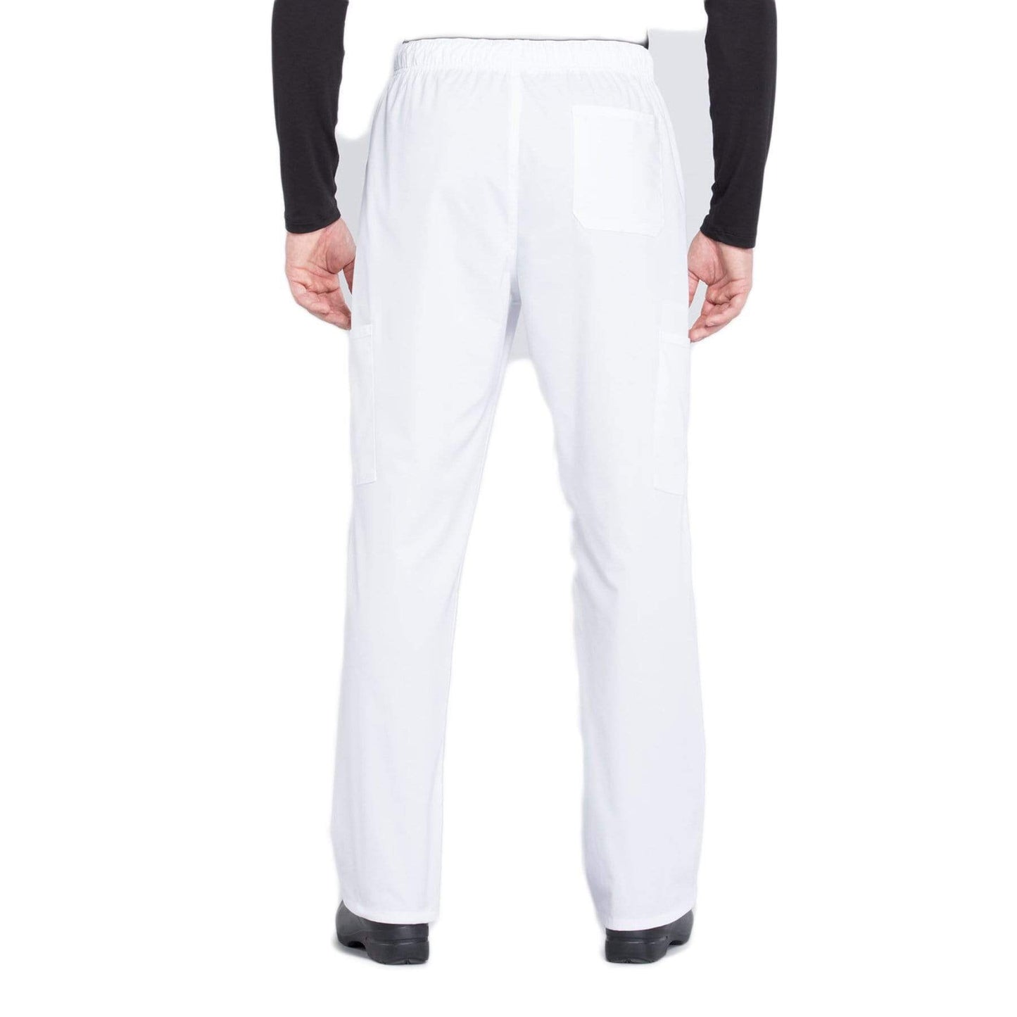 Cherokee Scrubs Pants Cherokee Workwear Professionals WW190 Scrubs Pants Mens Tapered Leg Drawstring Cargo White