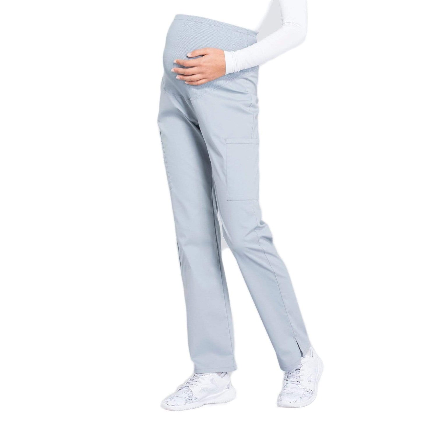 Cherokee Workwear Professionals WW220 Scrubs Pants Maternity Straight Leg Grey