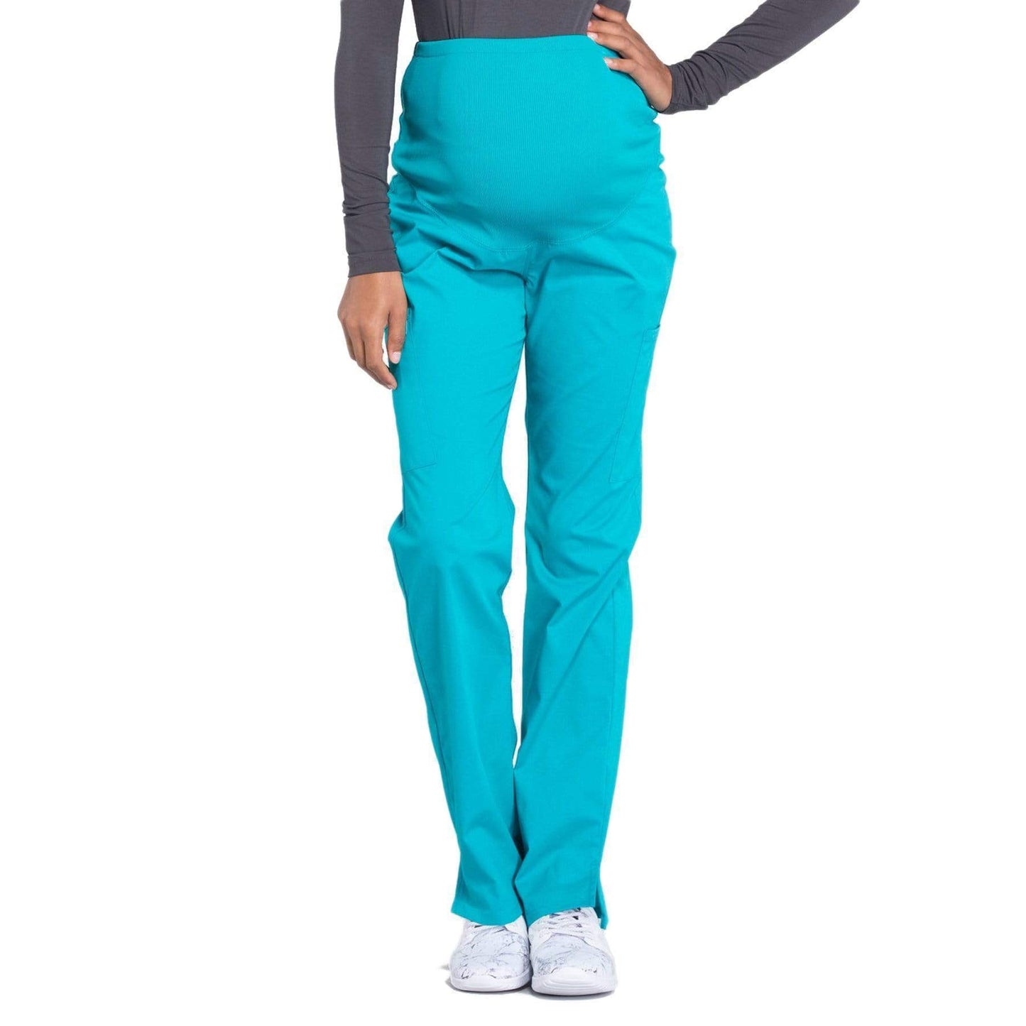 Cherokee Scrubs Pants 2XL / Regular Length Cherokee Workwear Professionals WW220 Scrubs Pants Maternity Straight Leg Teal Blue