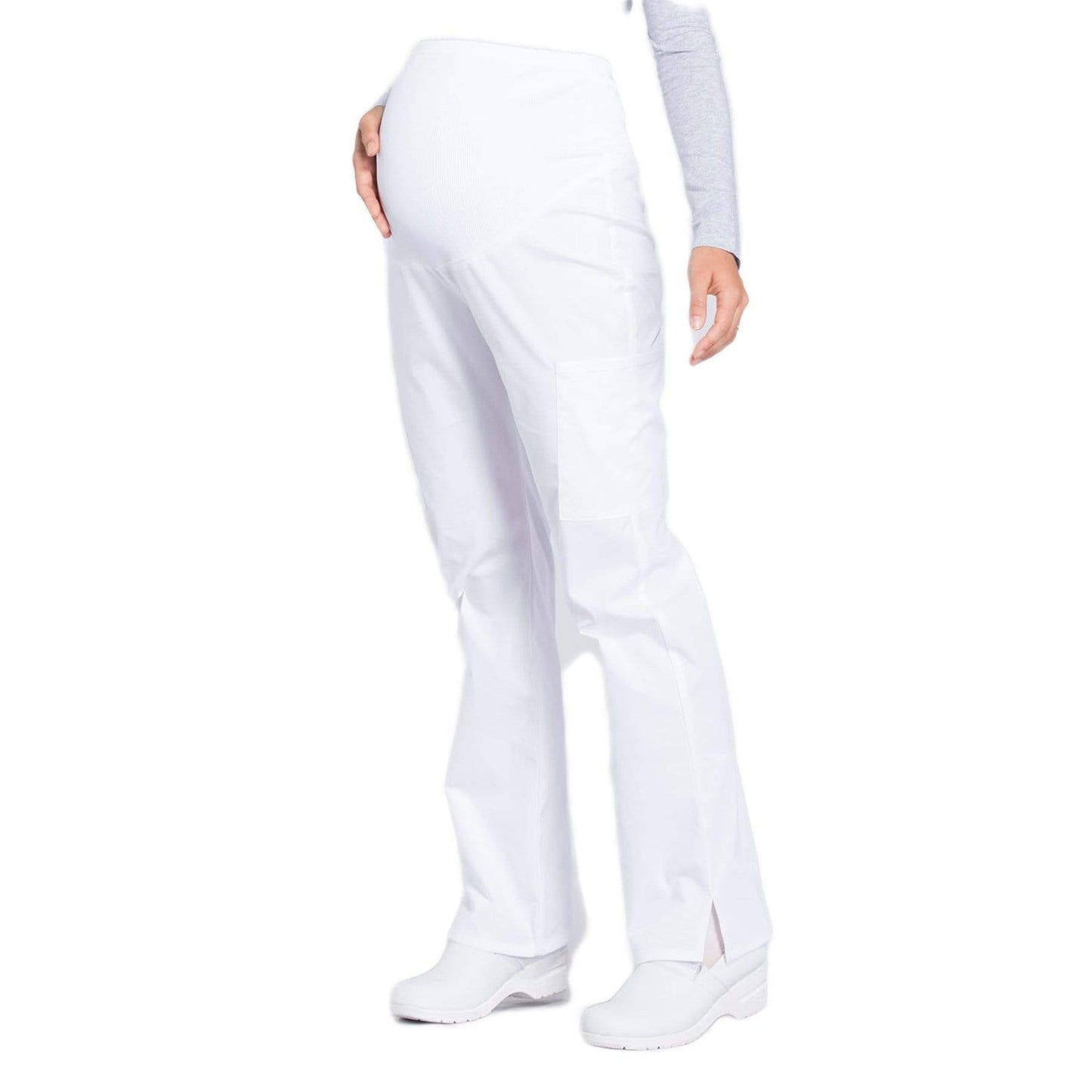 Cherokee Workwear Professionals WW220 Scrubs Pants Maternity Straight Leg White