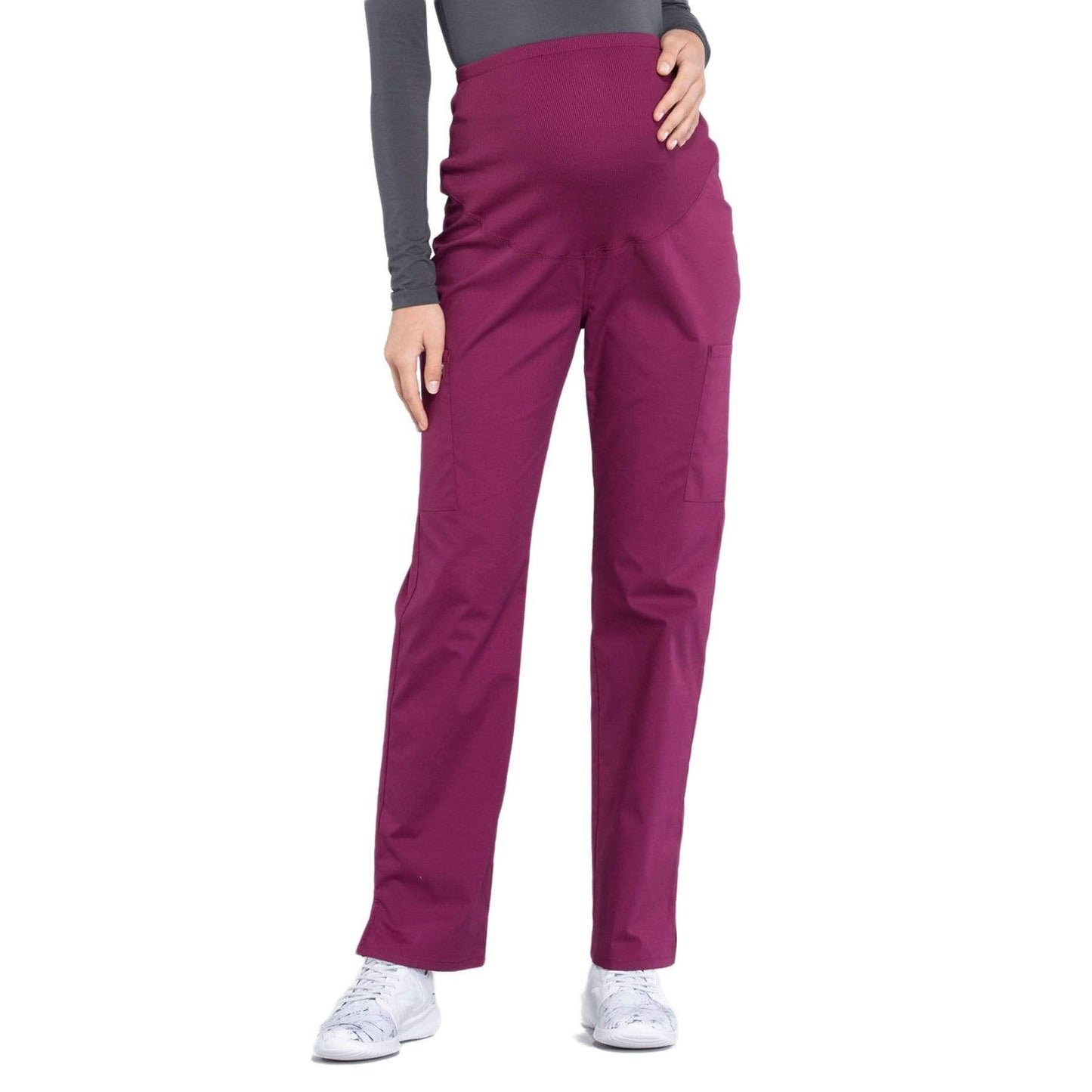 Cherokee Scrubs Pants 2XL / Regular Length Cherokee Workwear Professionals WW220 Scrubs Pants Maternity Straight Leg Wine
