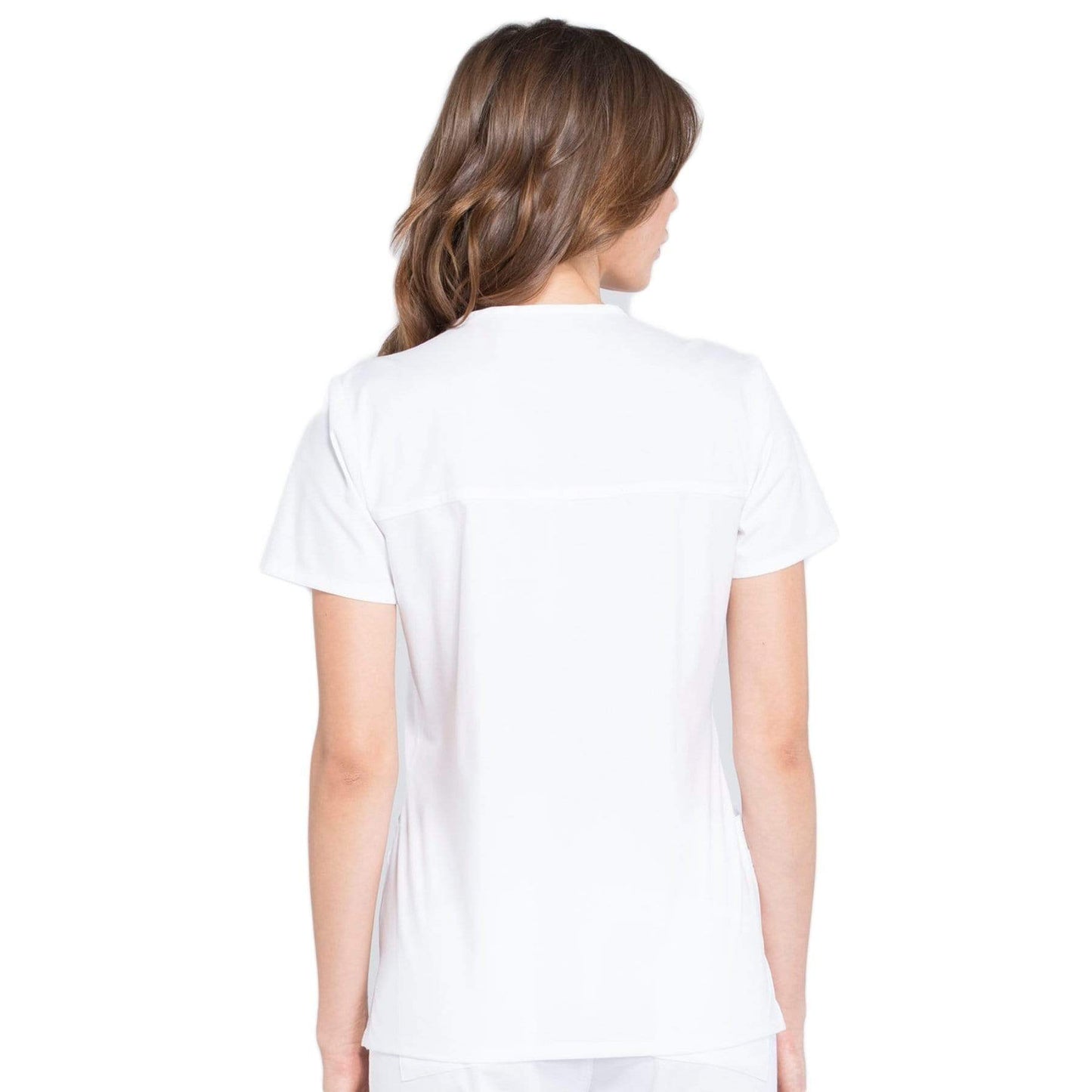 Cherokee Scrubs Top Cherokee Workwear Professionals WW655 Scrubs Top Womens Mock Wrap White