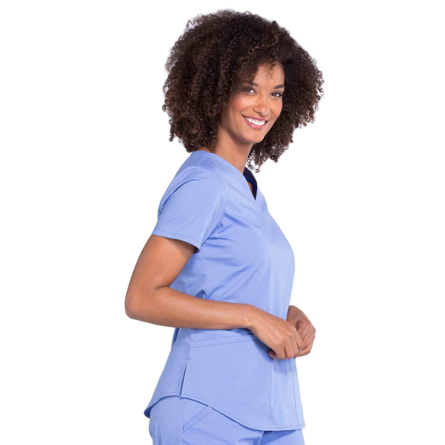 Cherokee Scrubs Top Cherokee Workwear Professionals WW665 Scrubs Top Womens V-Neck Ceil Blue