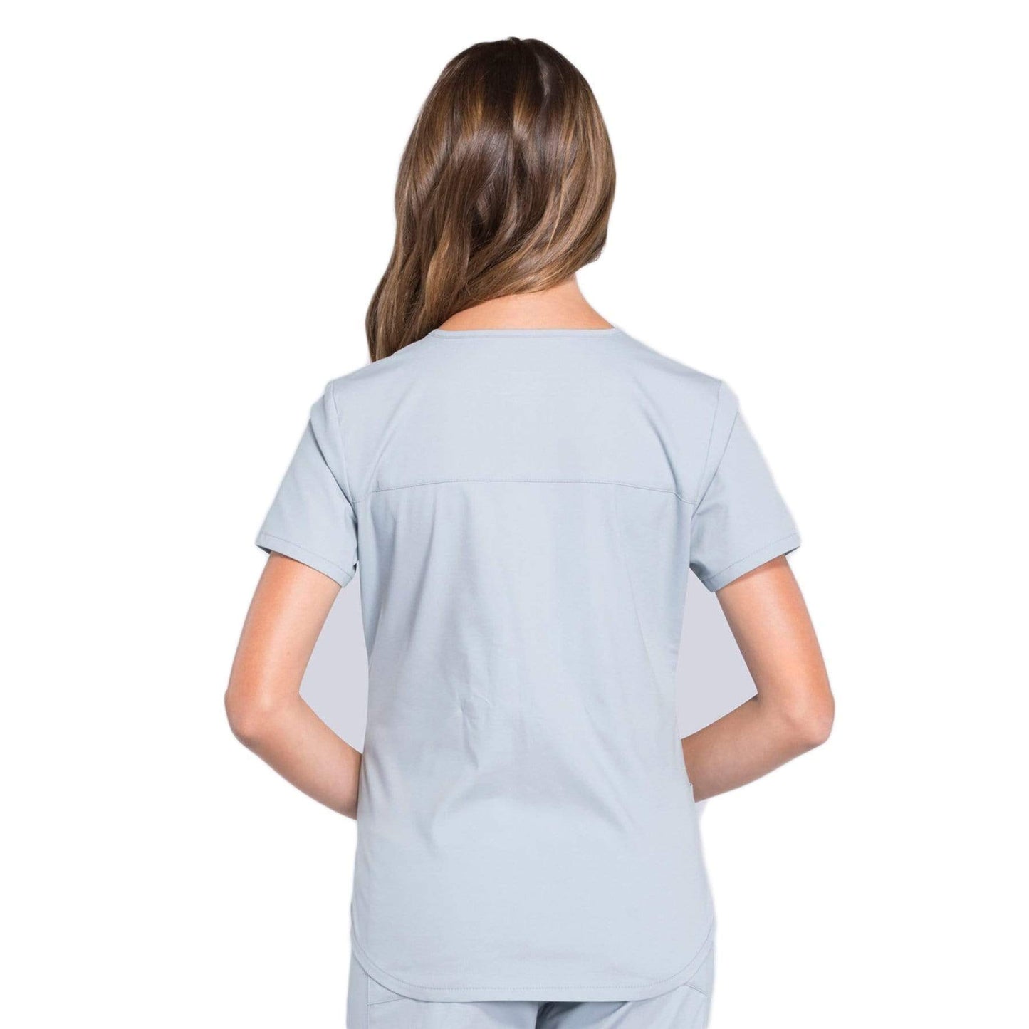 Cherokee Scrubs Top Cherokee Workwear Professionals WW665 Scrubs Top Womens V-Neck Grey