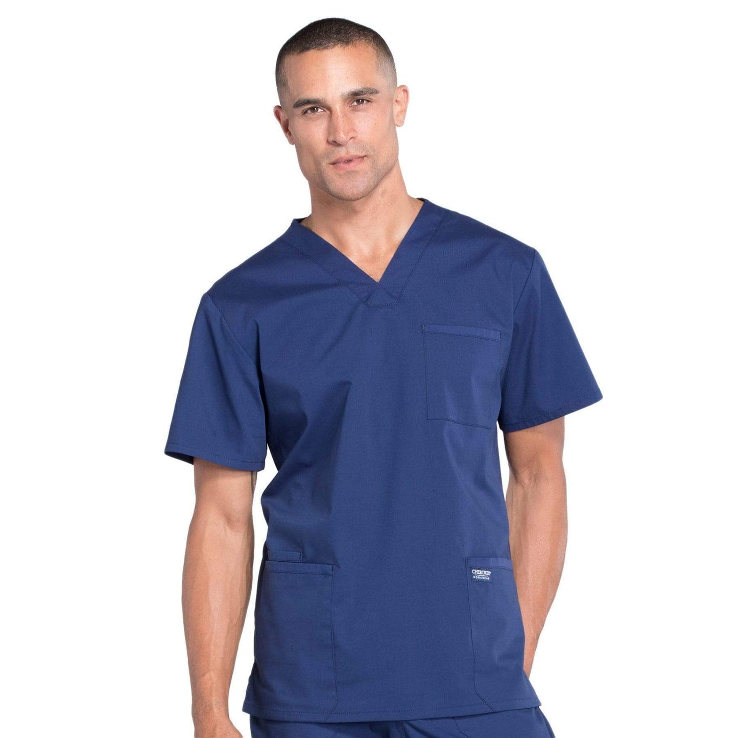 Cherokee Scrubs Top Cherokee Workwear Professionals WW695 Scrubs Top Mens V-Neck Navy