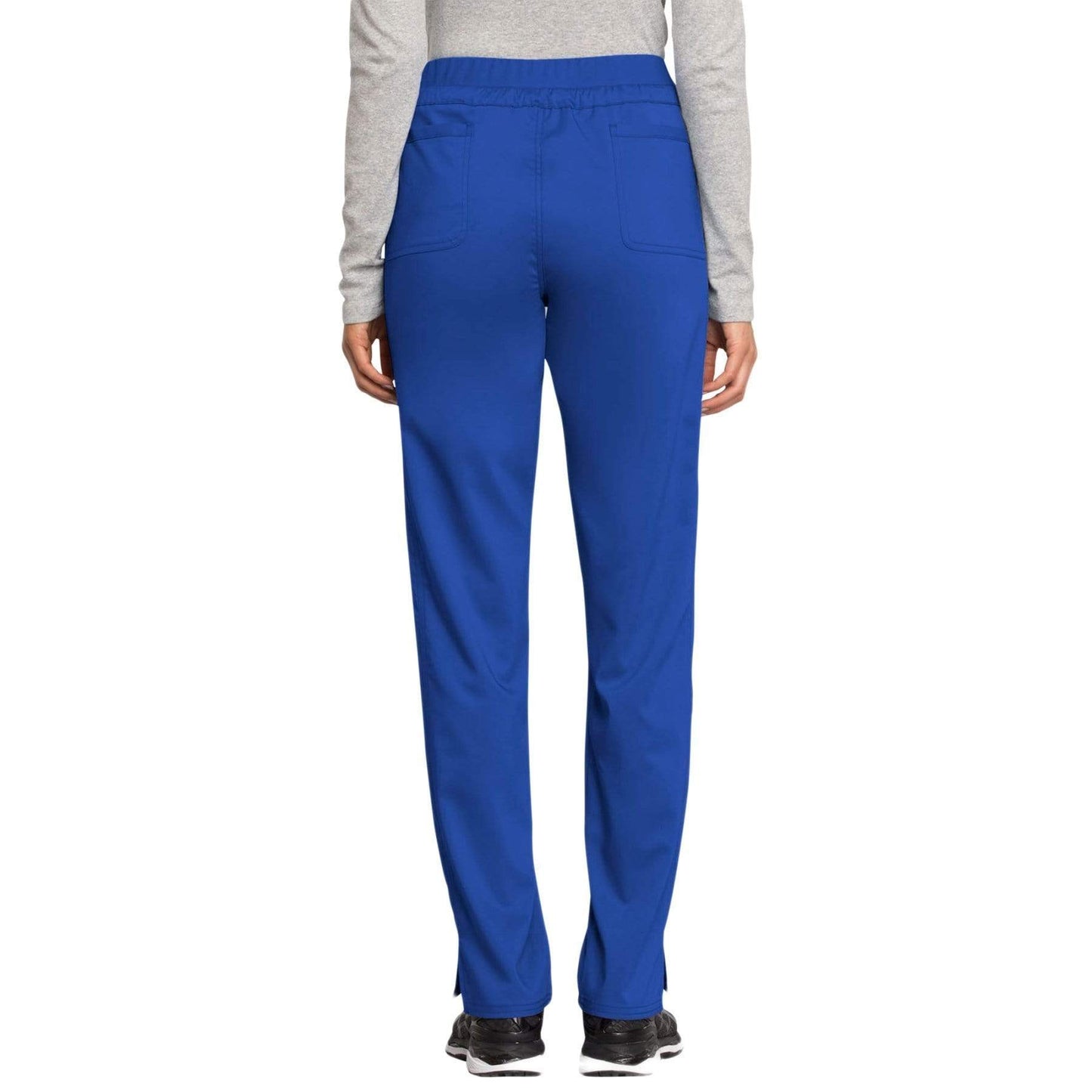 Cherokee Scrubs Pants Cherokee Workwear Revolution WW105 Scrubs Pants Womens Mid Rise Tapered Leg Drawstring Royal