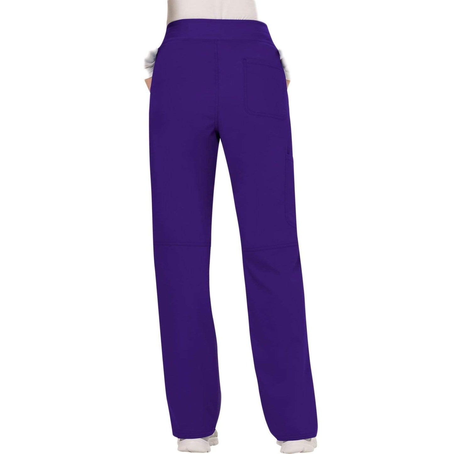 Cherokee Scrubs Pants Cherokee Workwear Revolution WW110 Scrubs Pants Womens Mid Rise Straight Leg Pull-on Grape