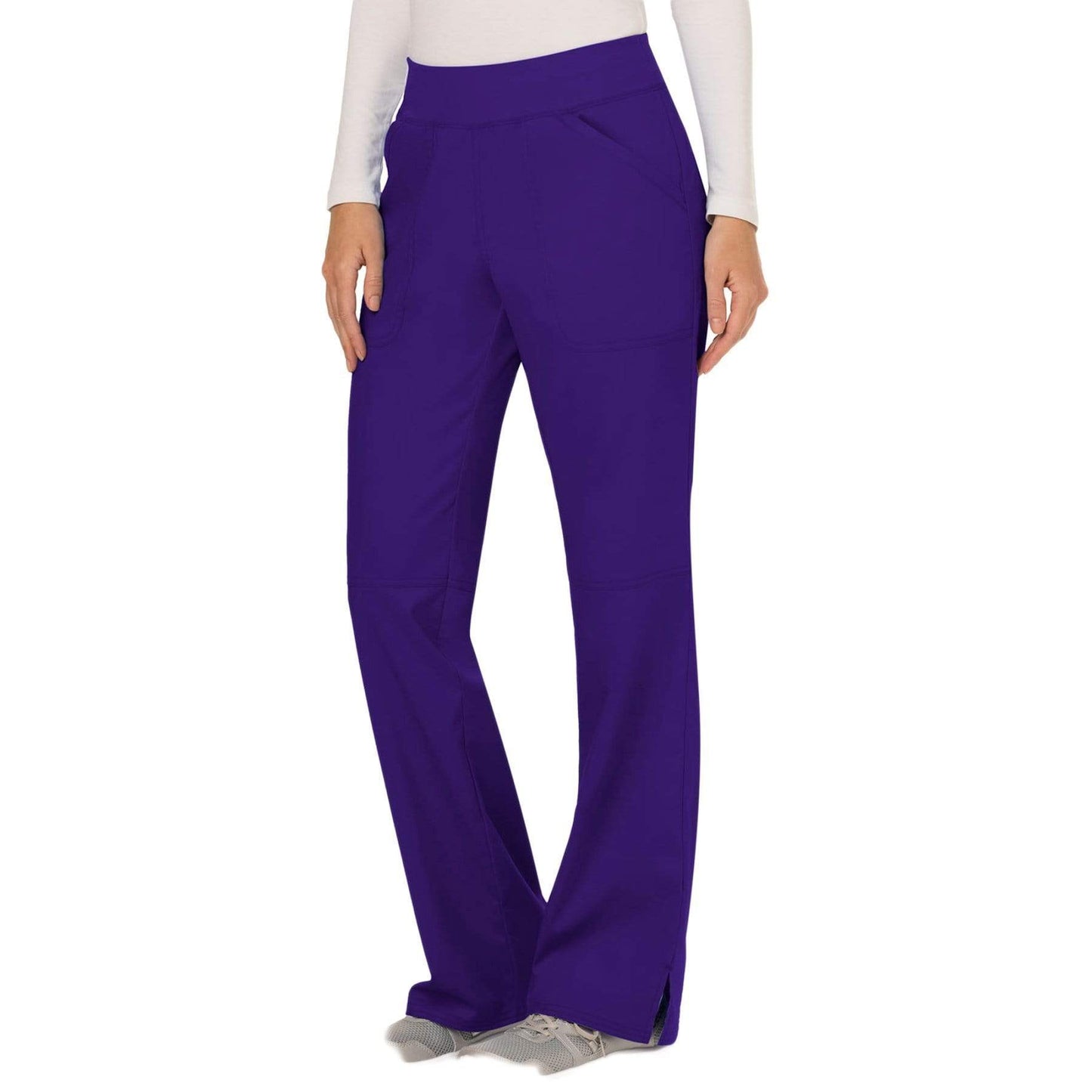 Cherokee Scrubs Pants Cherokee Workwear Revolution WW110 Scrubs Pants Womens Mid Rise Straight Leg Pull-on Grape