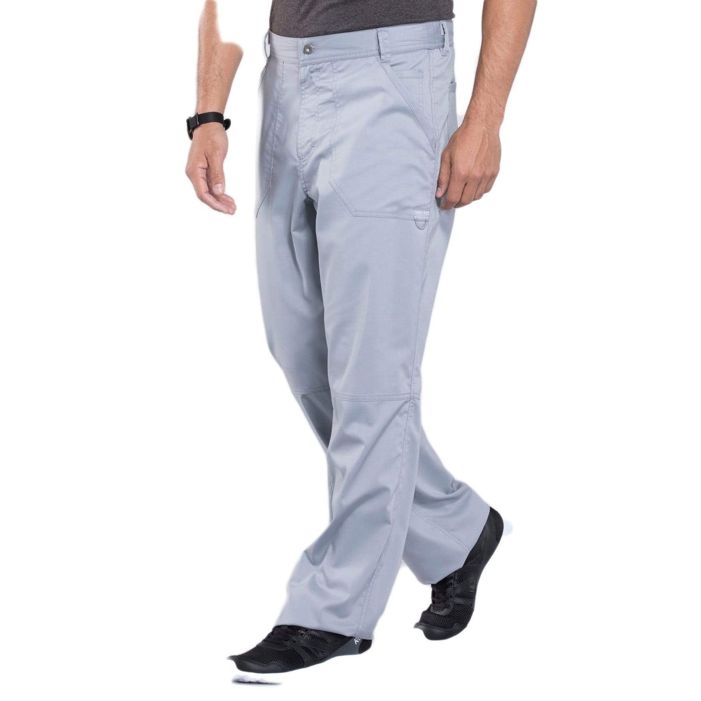 Cherokee Scrubs Pants Cherokee Workwear Revolution WW140 Scrubs Pants Mens Fly Front Grey