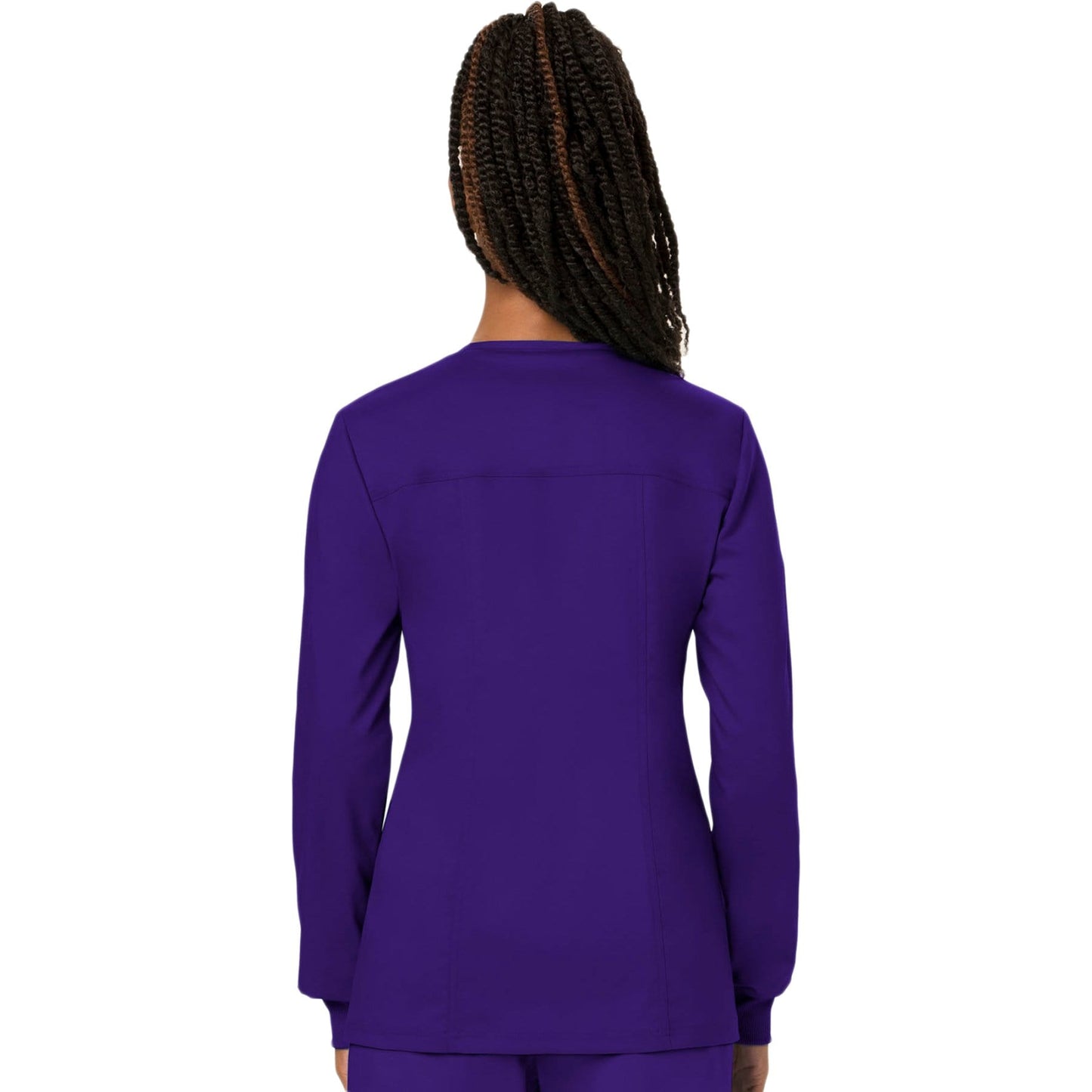 Cherokee Scrubs Jacket Cherokee Workwear Revolution WW310 Scrubs Jacket Womens Snap Front Warm-up Grape