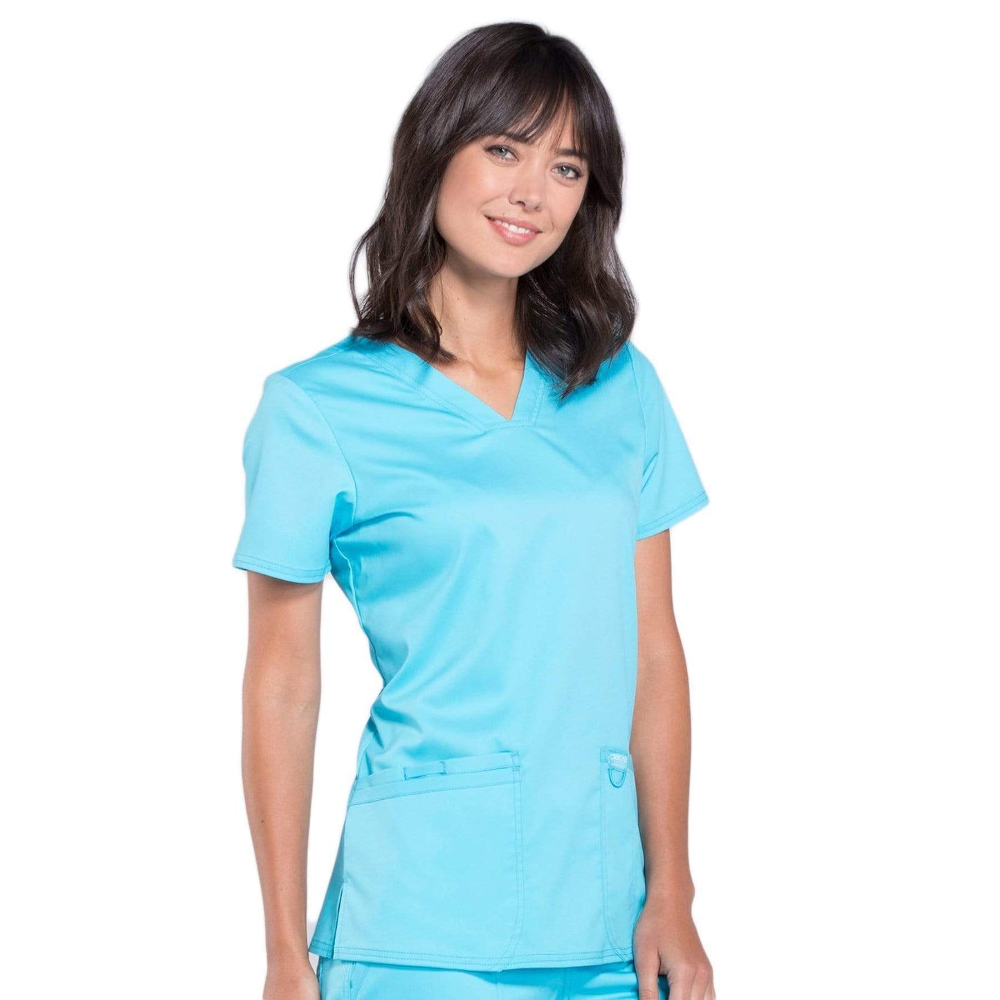 Cherokee Scrubs Top Cherokee Workwear Revolution WW620 Scrubs Top Womens V-Neck Turquoise