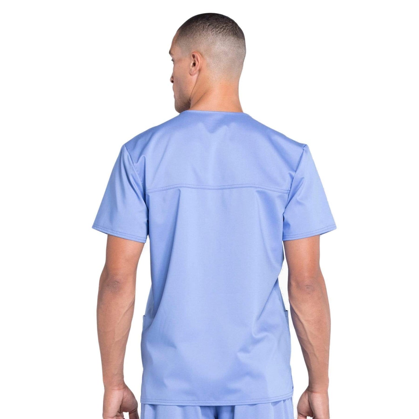 Cherokee Scrubs Top Cherokee Workwear Revolution WW670 Scrubs Top Mens V-Neck Ceil Blue