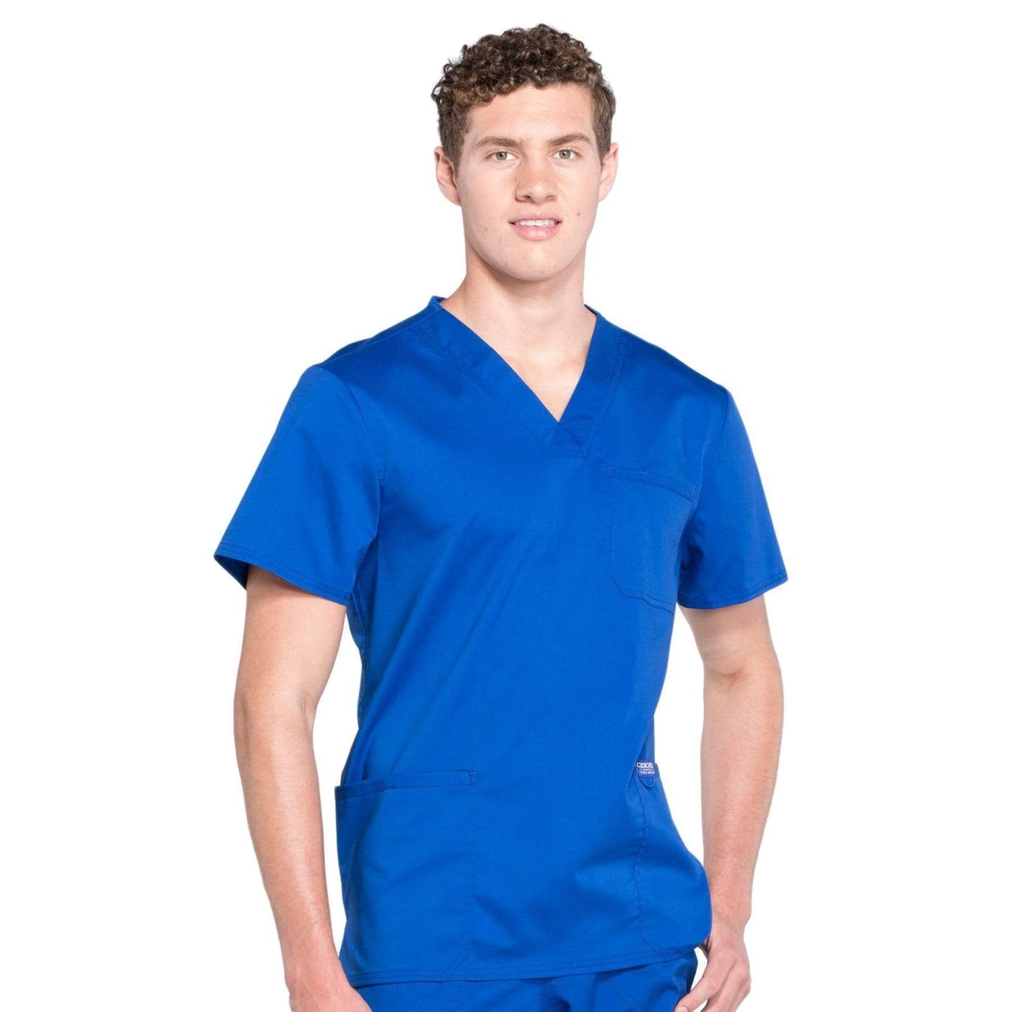 Cherokee Scrubs Top Cherokee Workwear Revolution WW670 Scrubs Top Mens V-Neck Galaxy Blue