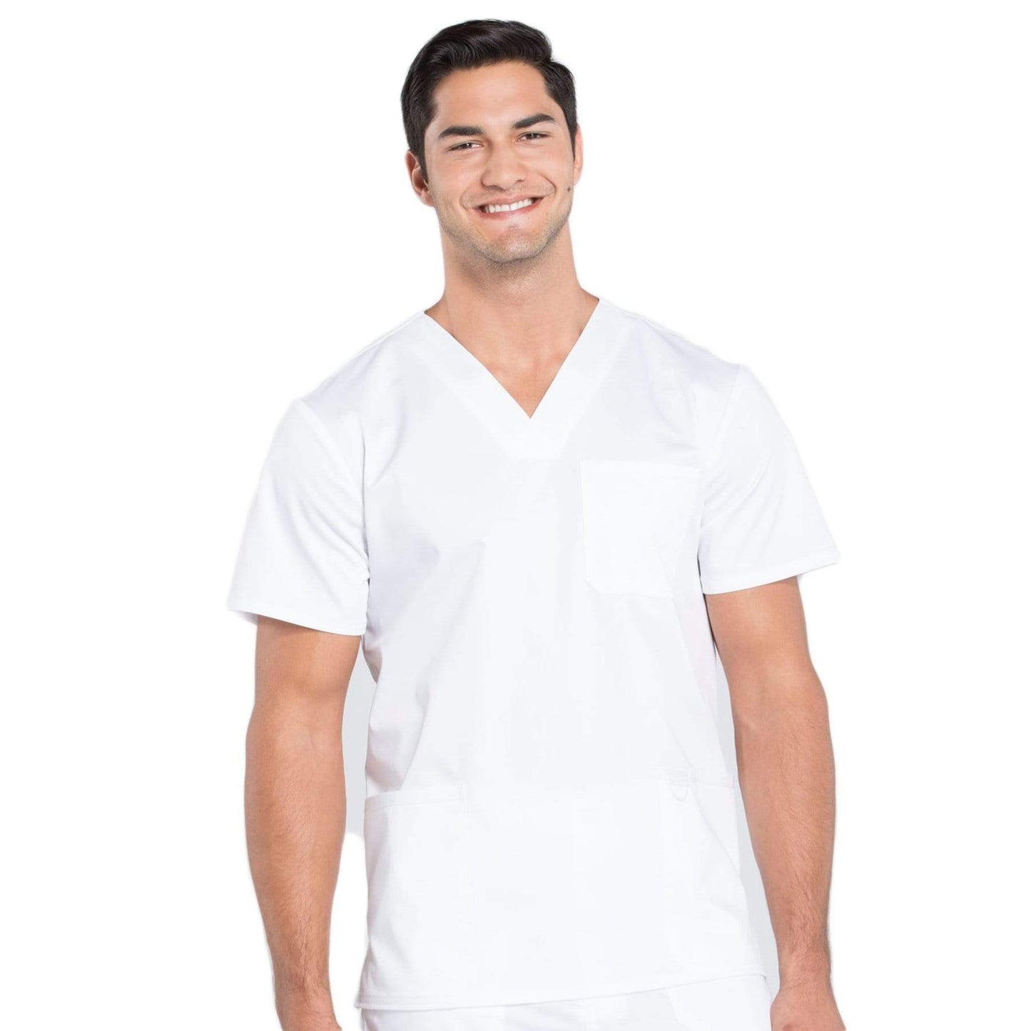 Cherokee Revolution WW670 Scrubs Top Mens V-Neck White