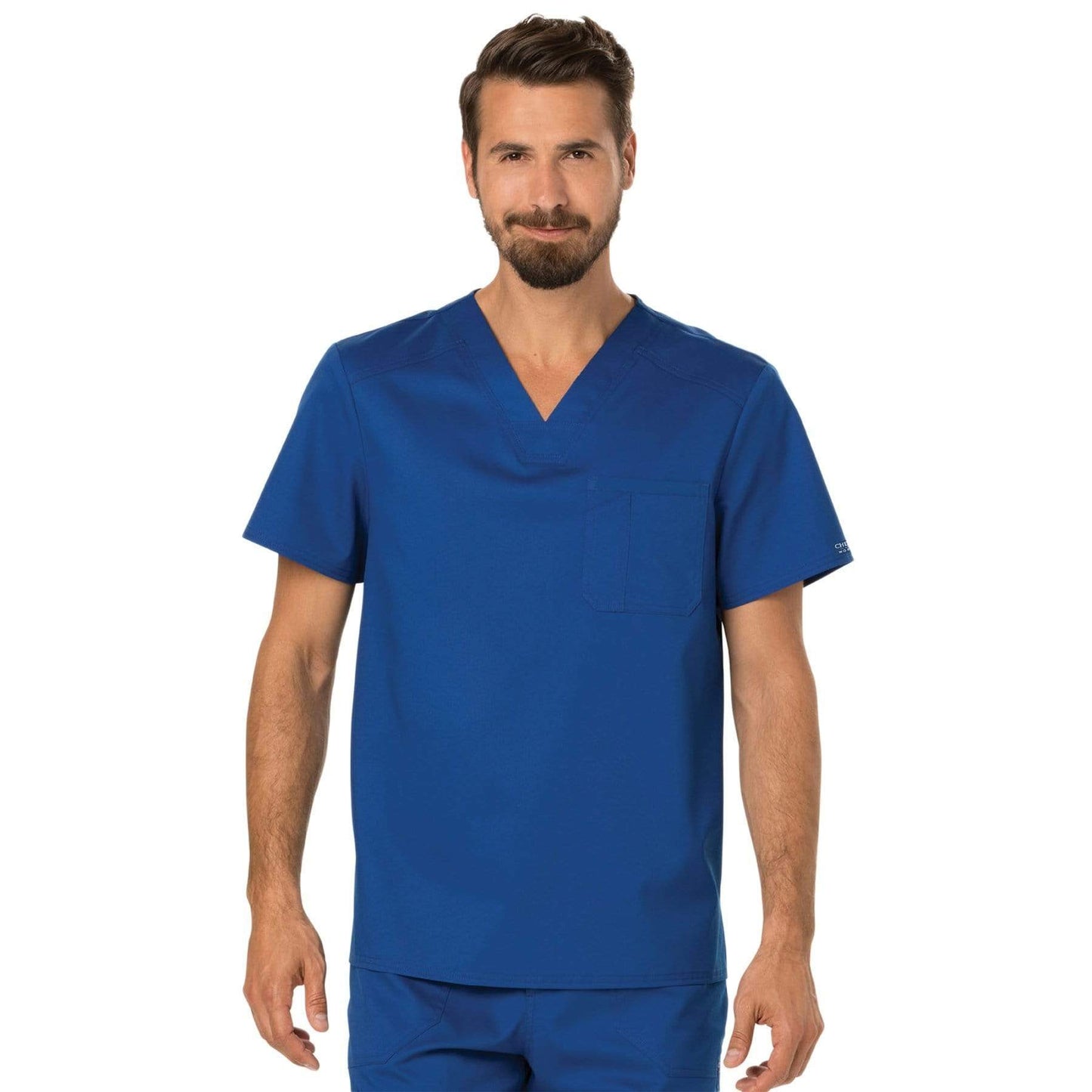 Cherokee Scrubs Top 2XL Cherokee Workwear Revolution WW690 Scrubs Top Mens V-Neck Galaxy Blue