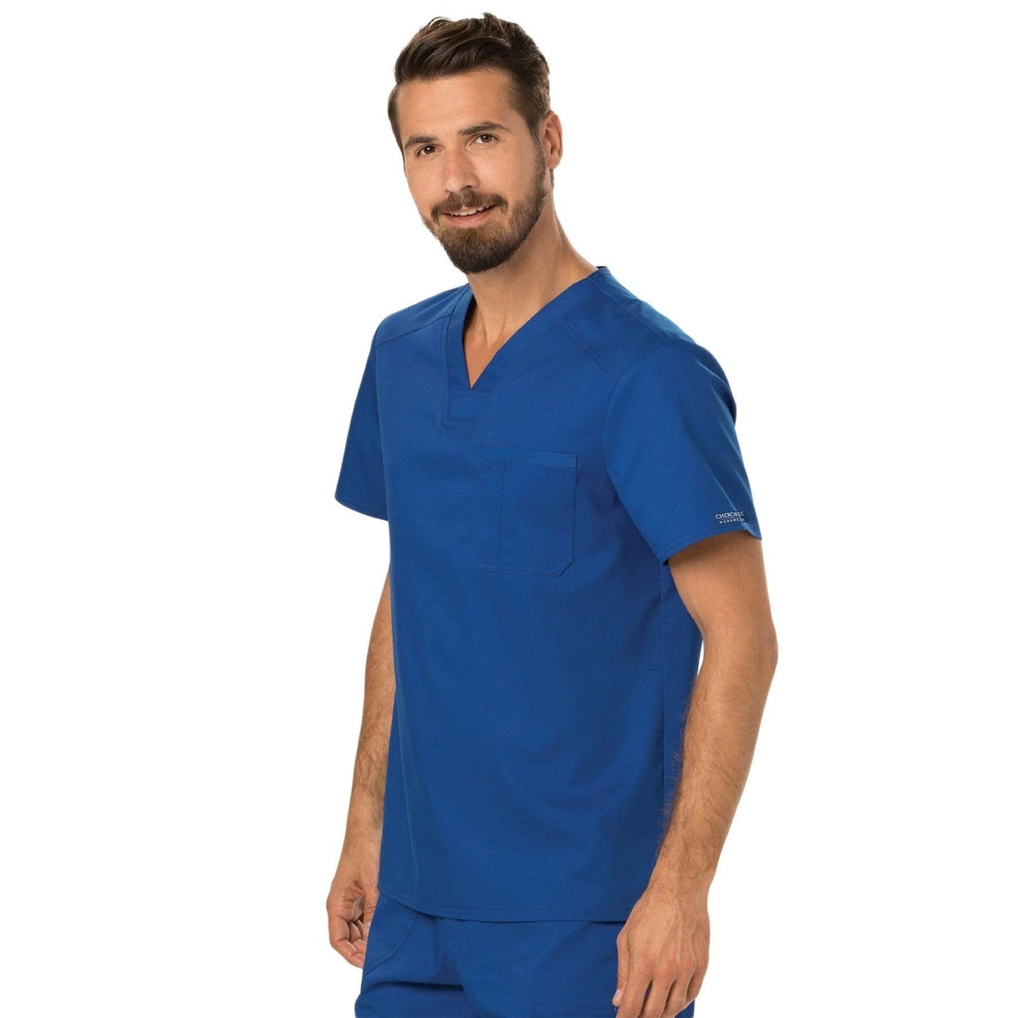 Cherokee Scrubs Top Cherokee Workwear Revolution WW690 Scrubs Top Mens V-Neck Galaxy Blue