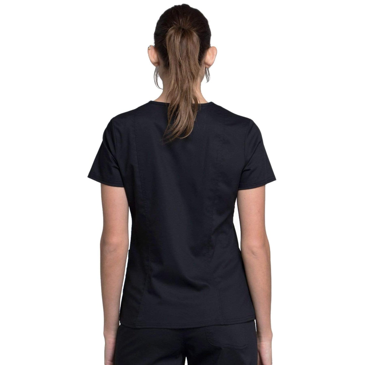 Cherokee Scrubs Top Cherokee Workwear Revolution WW710 Scrubs Top Womens V-Neck Black