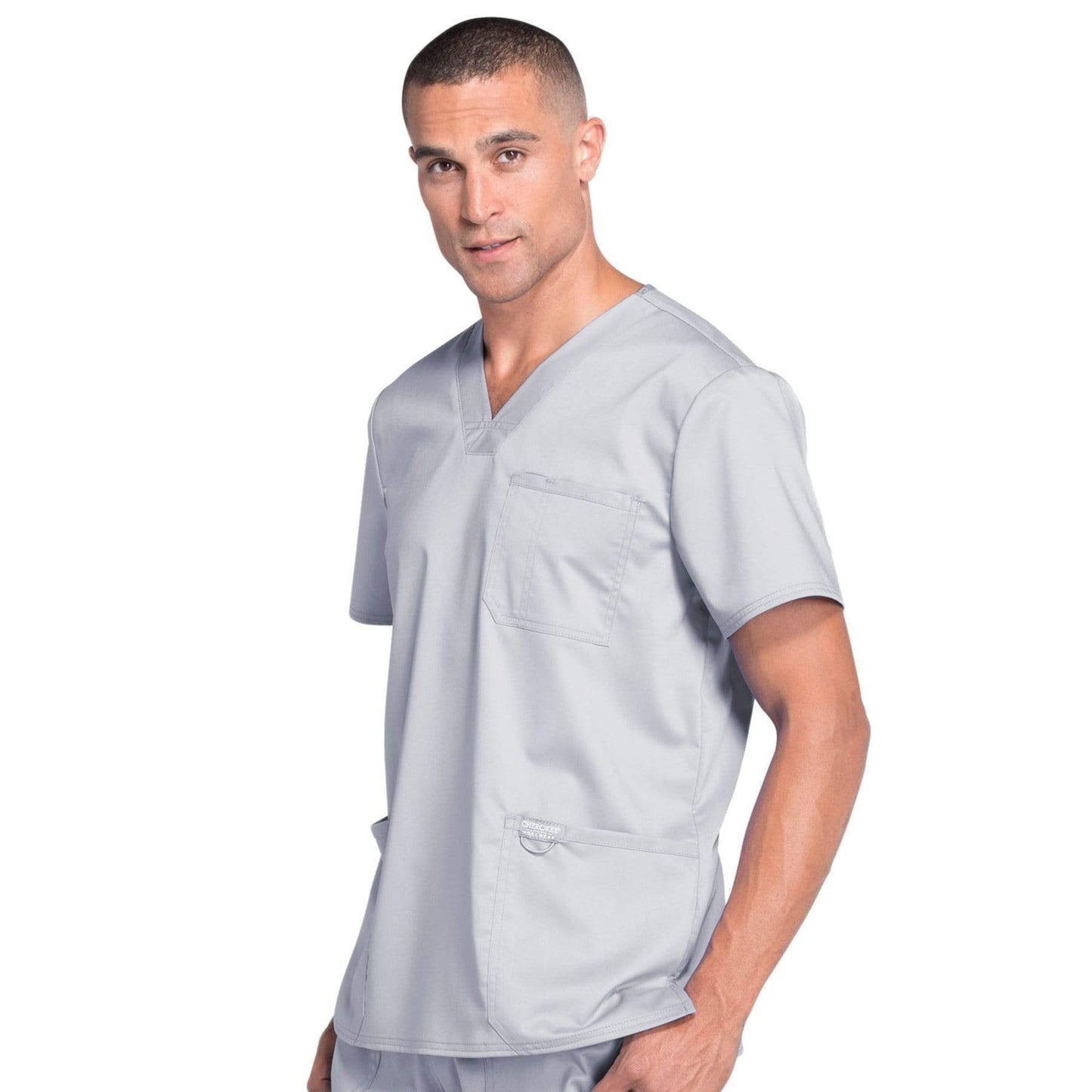 Cherokee Top Cherokee Workwear Top WW Revolution Mens Mens V-Neck Top Grey