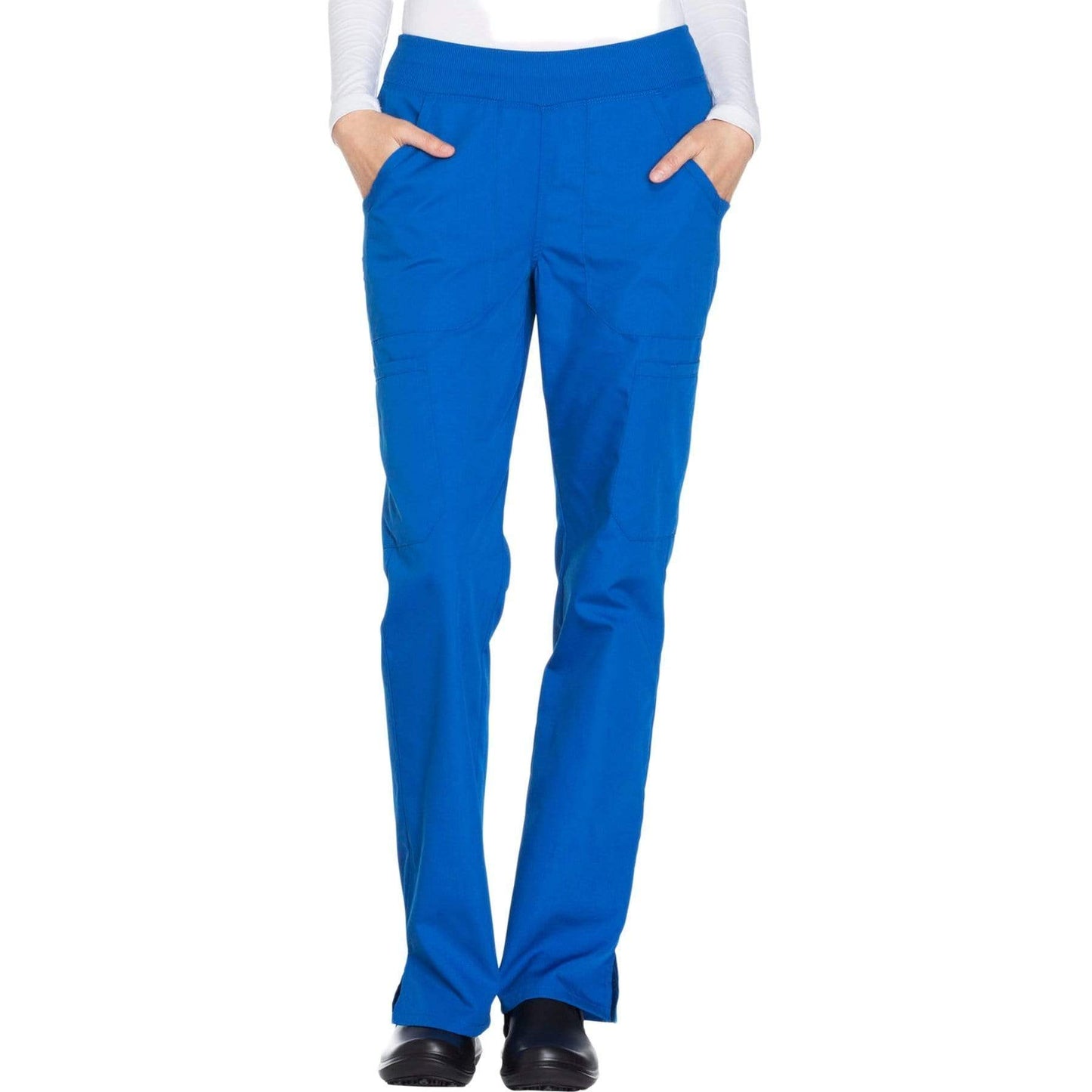 Cherokee Scrubs Pants 2XL / Regular Length Cherokee Workwear WW210 Scrubs Pants Womens Mid Rise Straight Leg Pull-on Cargo Royal