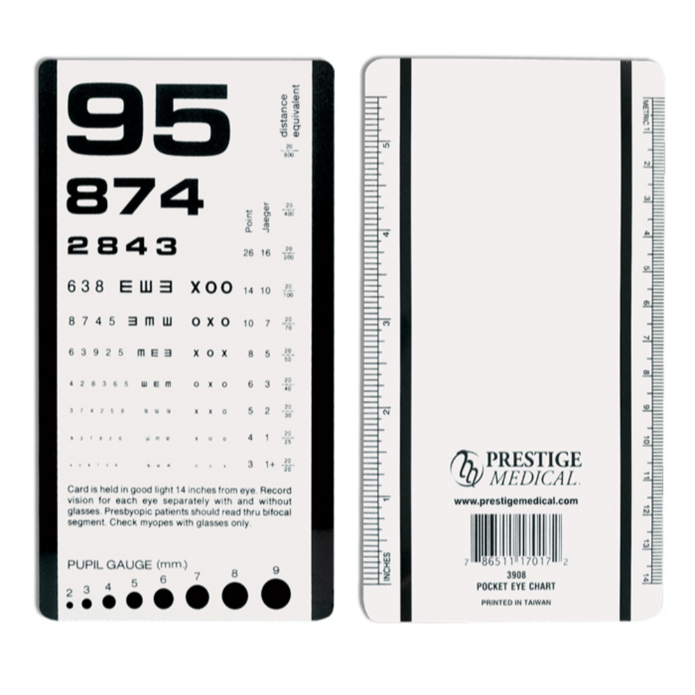 Prestige Medical Measuring Tools Prestige Pocket Eye Chart