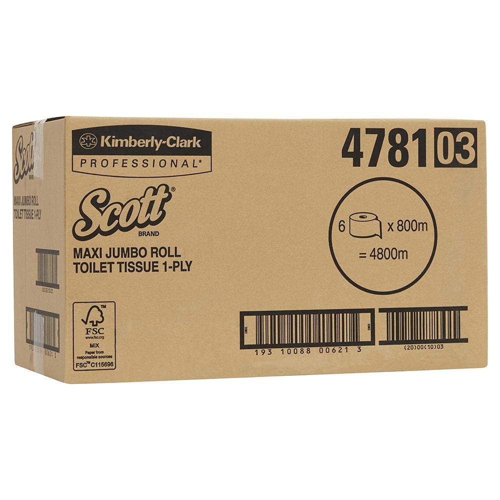 SCOTT Maxi Jumbo Toilet Roll 1-Ply Toilet Tissue White